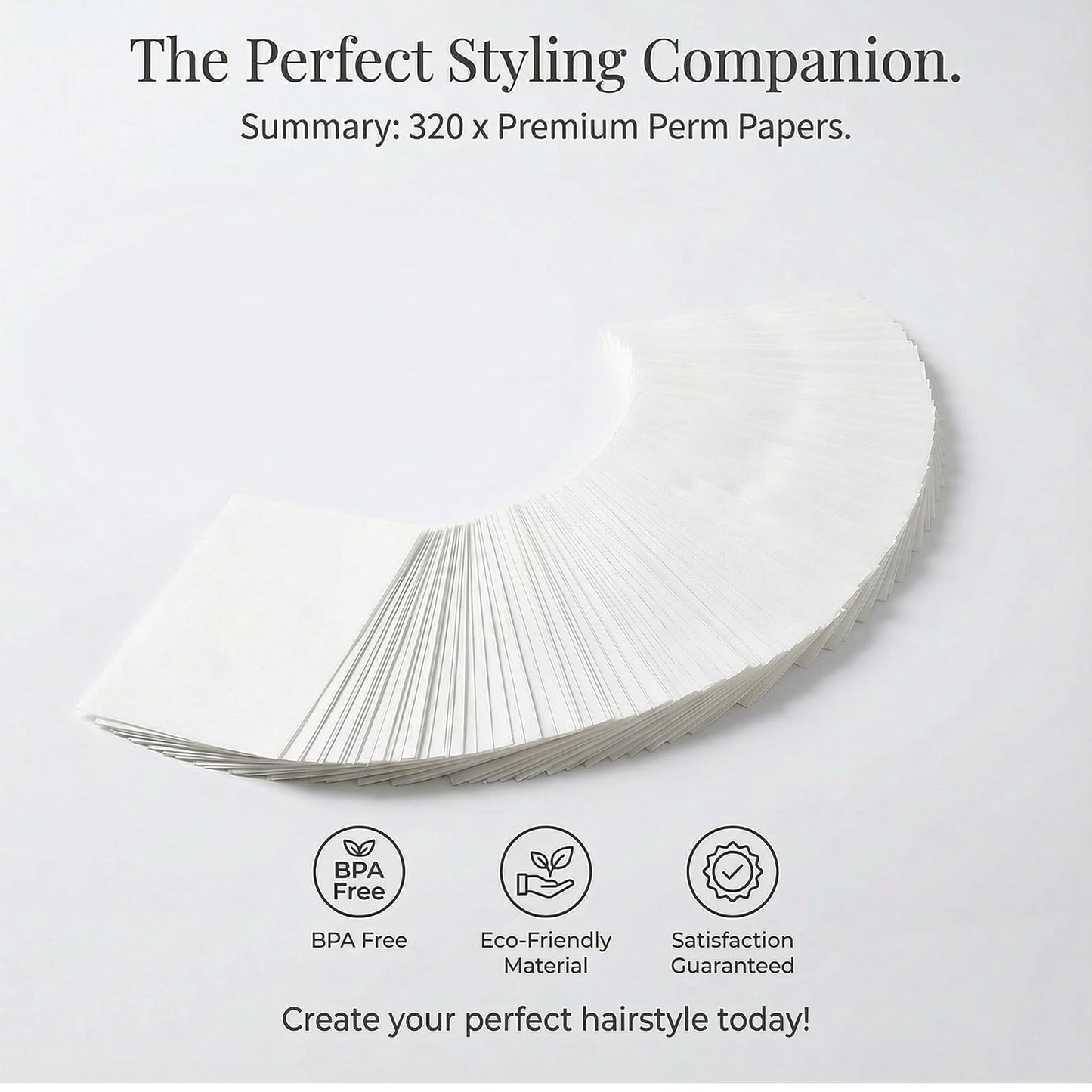 YBEATY 320PCS Perm Paper Disposable Salon Hair End Wrap Papers Heat-Resistant End Tissue Perm Roller Paper Hairstyling Curling Tool for Professional Stylist Salon Shop Home Cold Hot