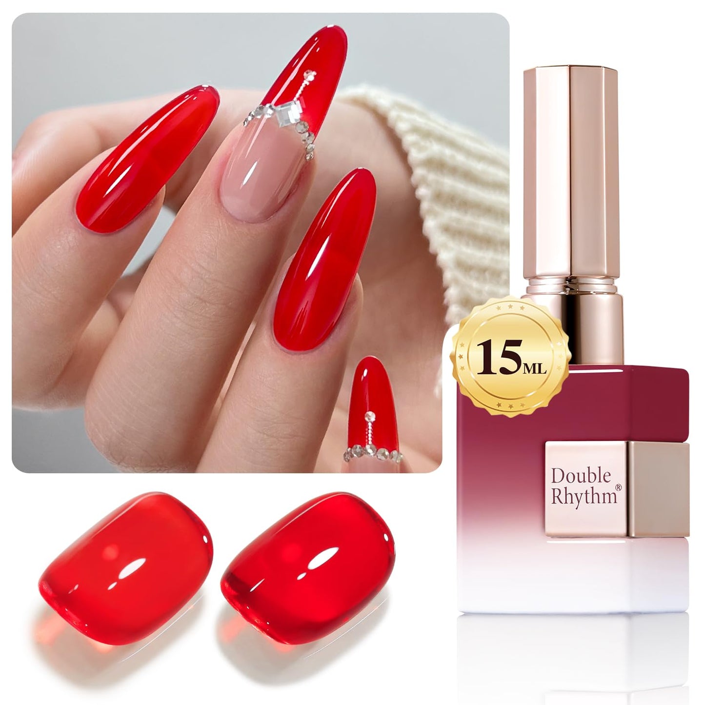 Gel Nail Polish - Double Rhythm 15ML Pearl White Soak Off for Art Manicure | DIY at Home