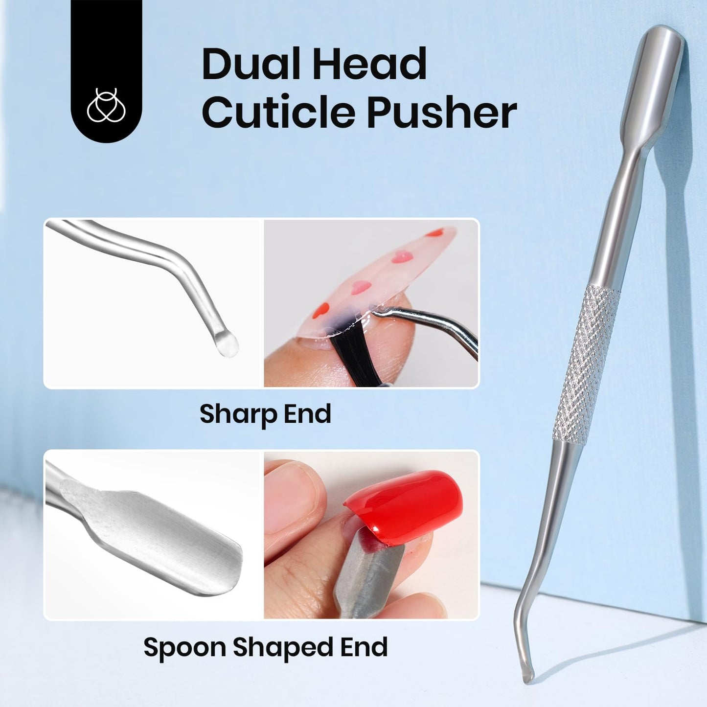 Beetles Nail Glue Remover with Cuticle Pusher, 20ml Press on Nails Glue Remover for False Nail Tips Acrylic Adhesive, Not for U v Gel Diy at Home