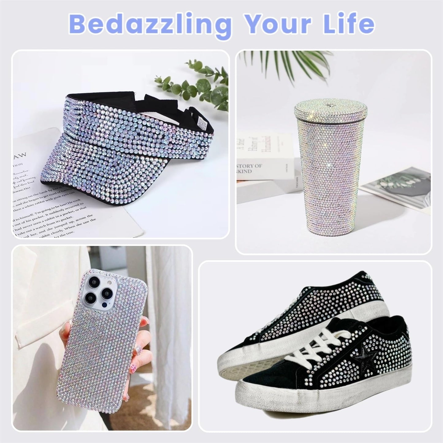 Rhinestone Picker Tool, 2 Pack Rhinestone Pen Bedazzling Pen with Tray