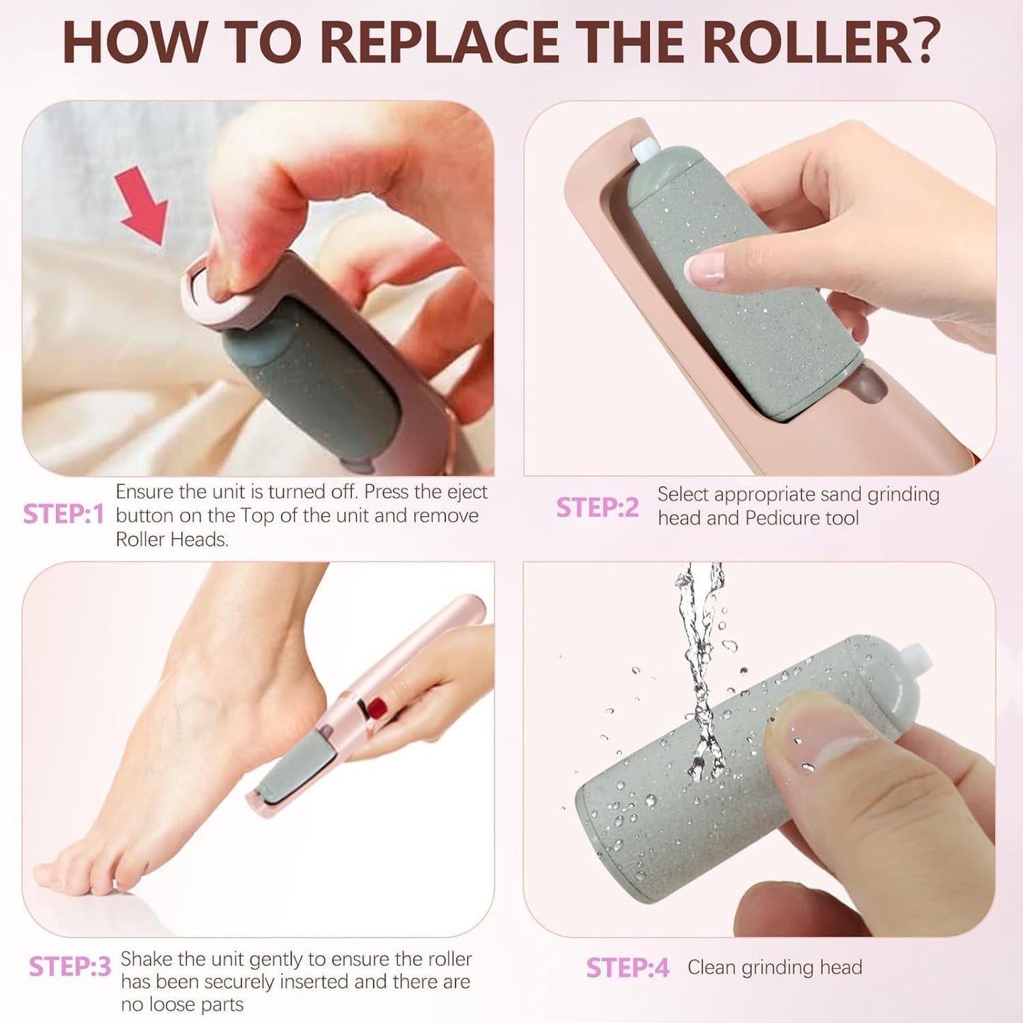 Electric Foot Callus Remover - Rechargeable Pedicure Kit with 11 Replacement Heads | Ideal for Smooth Feet Care