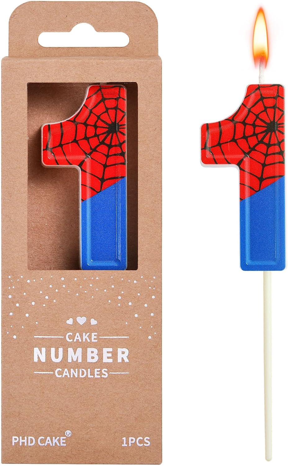 Number 4 Spider Birthday Candles - Fun 2.76 Inch Cake Decoration for Parties