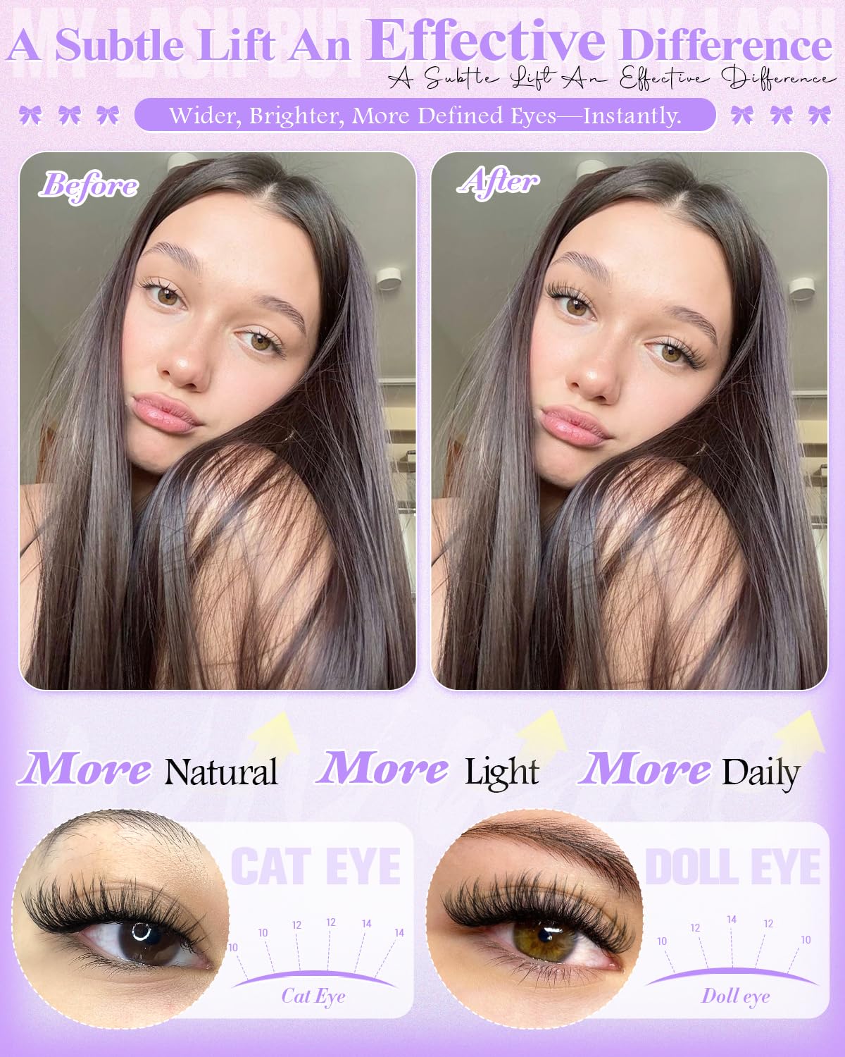 Natural Eyelash Clusters - Wispy 10-12-14mm Extensions | C Curl Thin Band Fairy Lashes