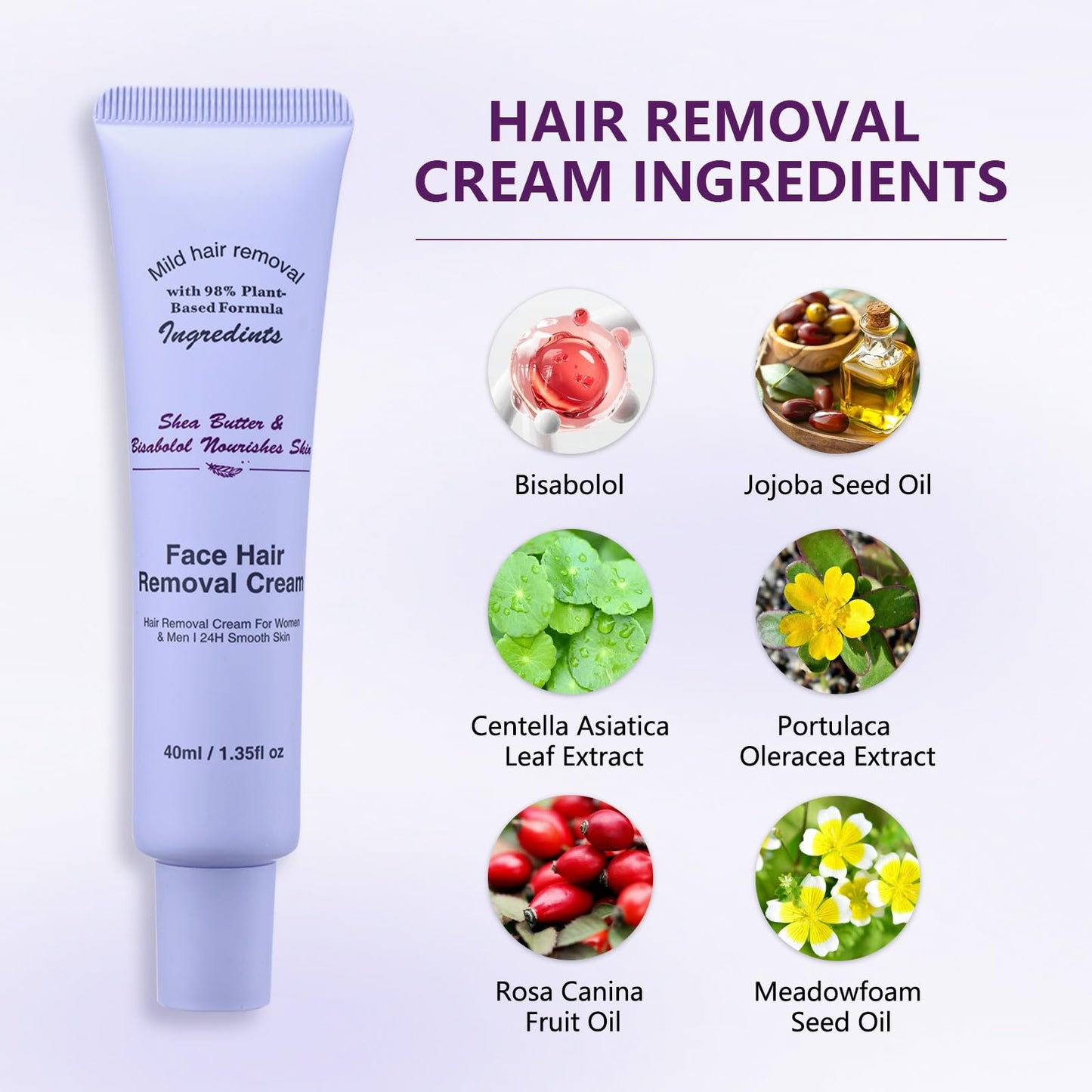DR.Seya Facial Hair Removal Cream for Women, Gentle Facial Hair Removal Creams Kit With Scrape, Calming Serum, Flower Flavo Body & Face Hair Removers Cream for Women (3 kits)