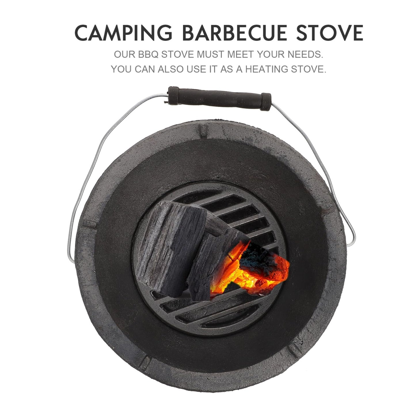 Cast Iron Charcoal Grill Japanese Tabletop BBQ Grill Mini Portable Hibachi Indoor Stove Camping Barbecue Tool BBQ Charcoal Stove 20cm