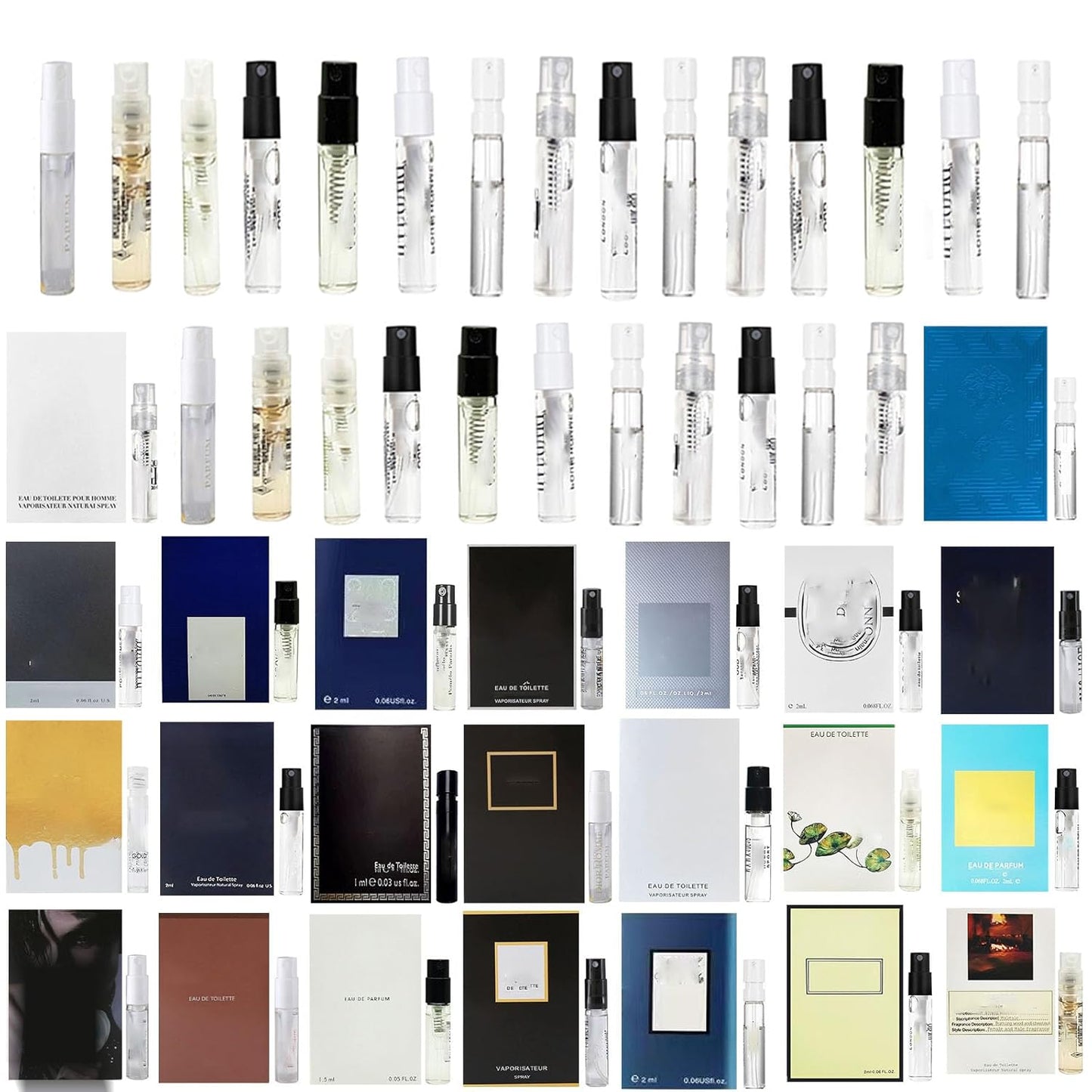 Men’s Cologne Samples Set - 22PCS Designer Fragrance Discovery Kit | Travel Size Vials for Gifting