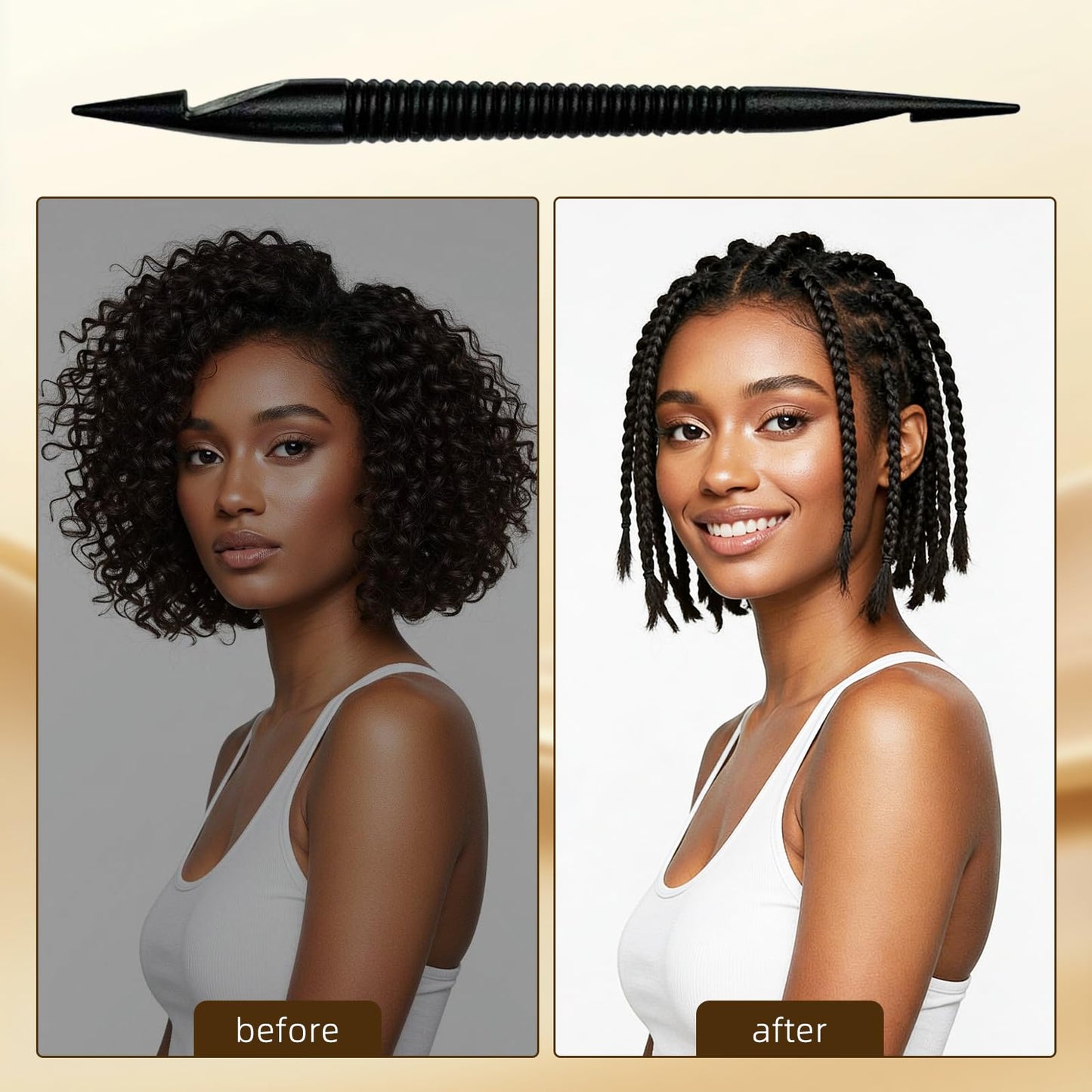 Double-Ended Crochet Hook for Dreadlocks, 8 Pcs Braiding Tool Hair Knitting Interlocking Tool Braid Braiding Crochet Hook for Hairstyles, Type A