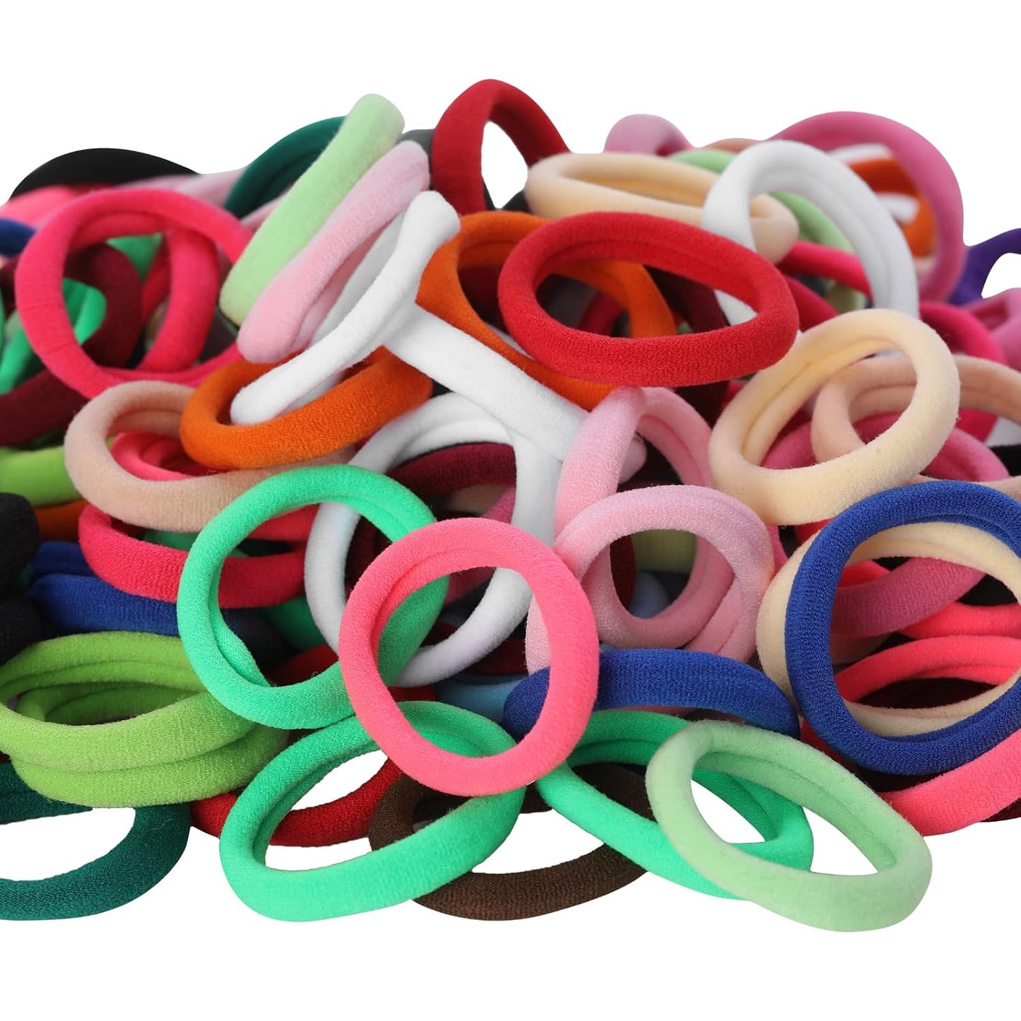 120PCS Black Hair Ties for Thick Hair - Seamless No Damage Elastic Ponytail Holders | Bulk Nylon Hair Bands for Women