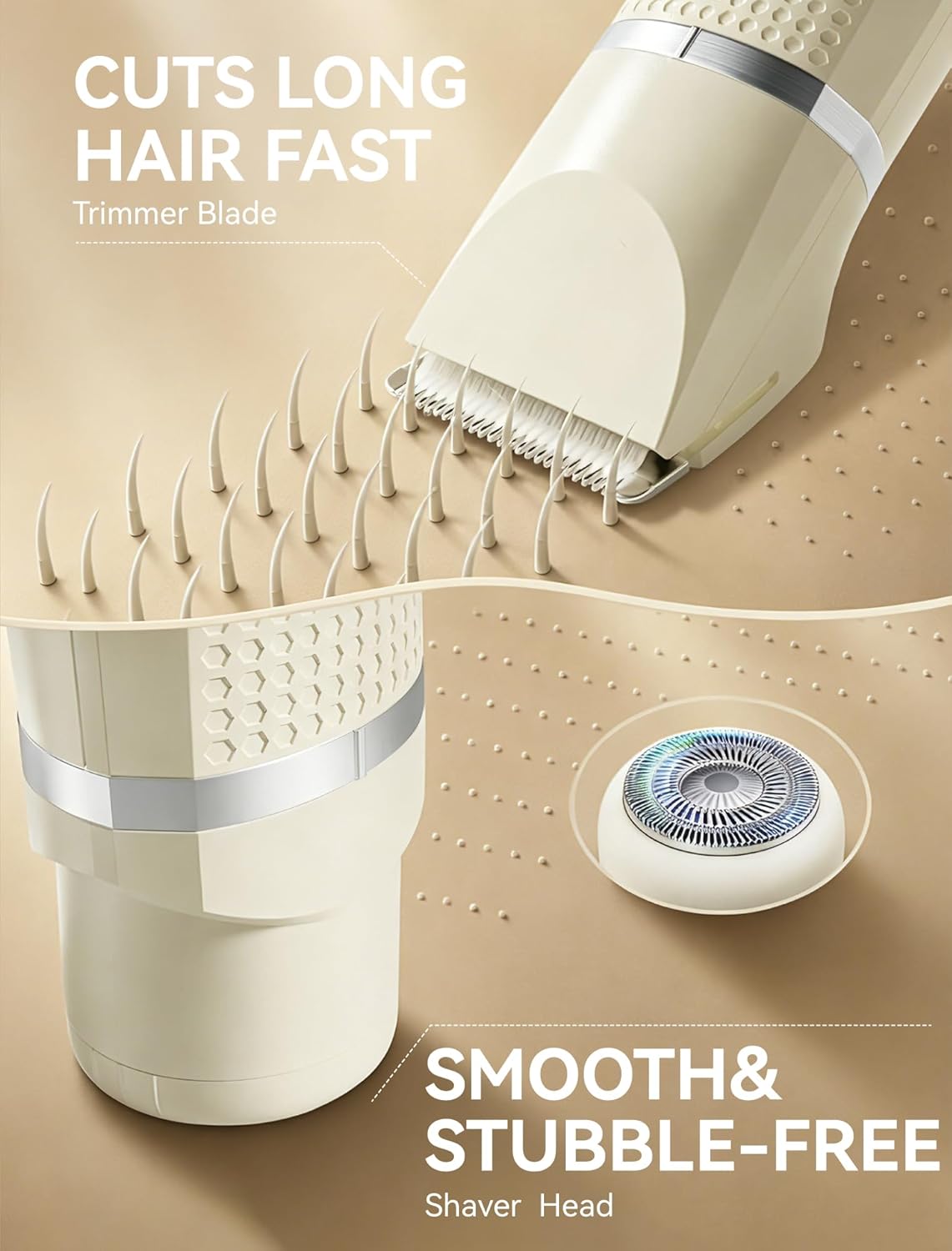 Pubic Hair Trimmer for Women - Waterproof 3-in-1 Electric Razor | Rechargeable Cordless Groomer for Body Hair, Legs, Face
