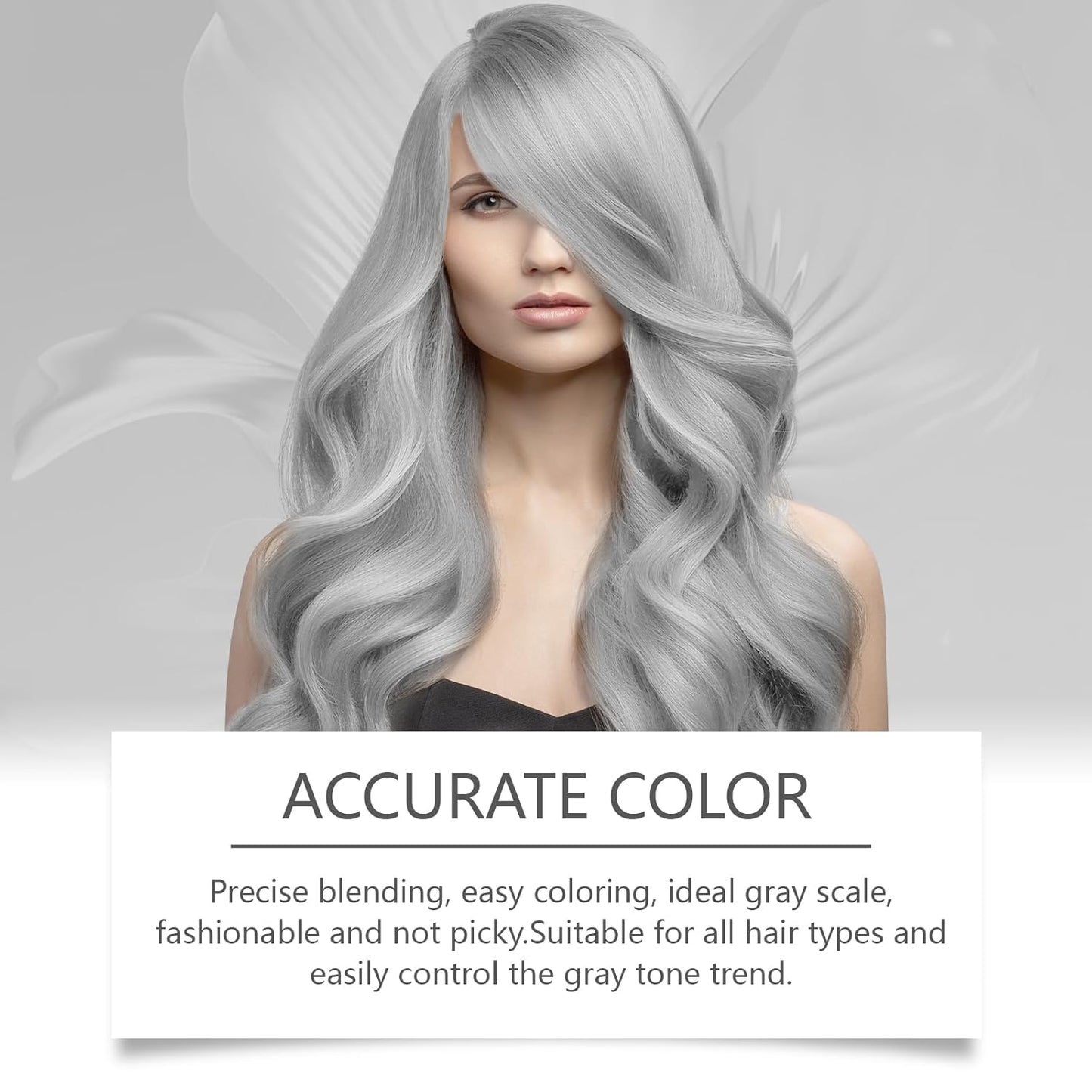 Silver Hair Dye - 2-in-1 Nourishing Hair Color with Natural Essence | 3.53 Fl Oz, 2 Pack