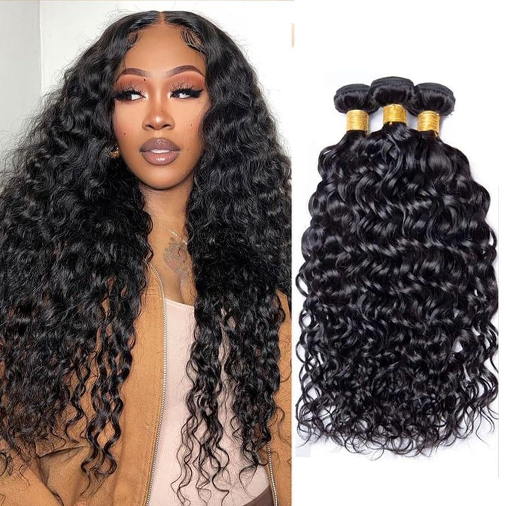 30 32 34 Wet and Wavy Bundles Human Hair Inch 300g Peruvian Virgin Hair 3 Bundles Black Natural Color Water Wave Bundle