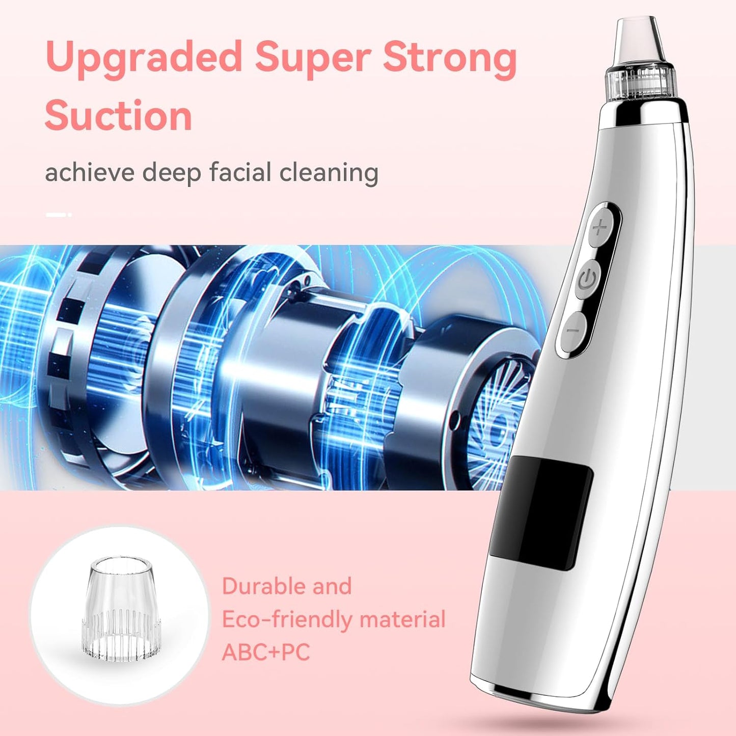 Blackhead Remover Vacuum | Upgraded Electric Pore Cleaner Tool - 5 Suction Levels, USB Rechargeable, 5 Probes for All Skin Types