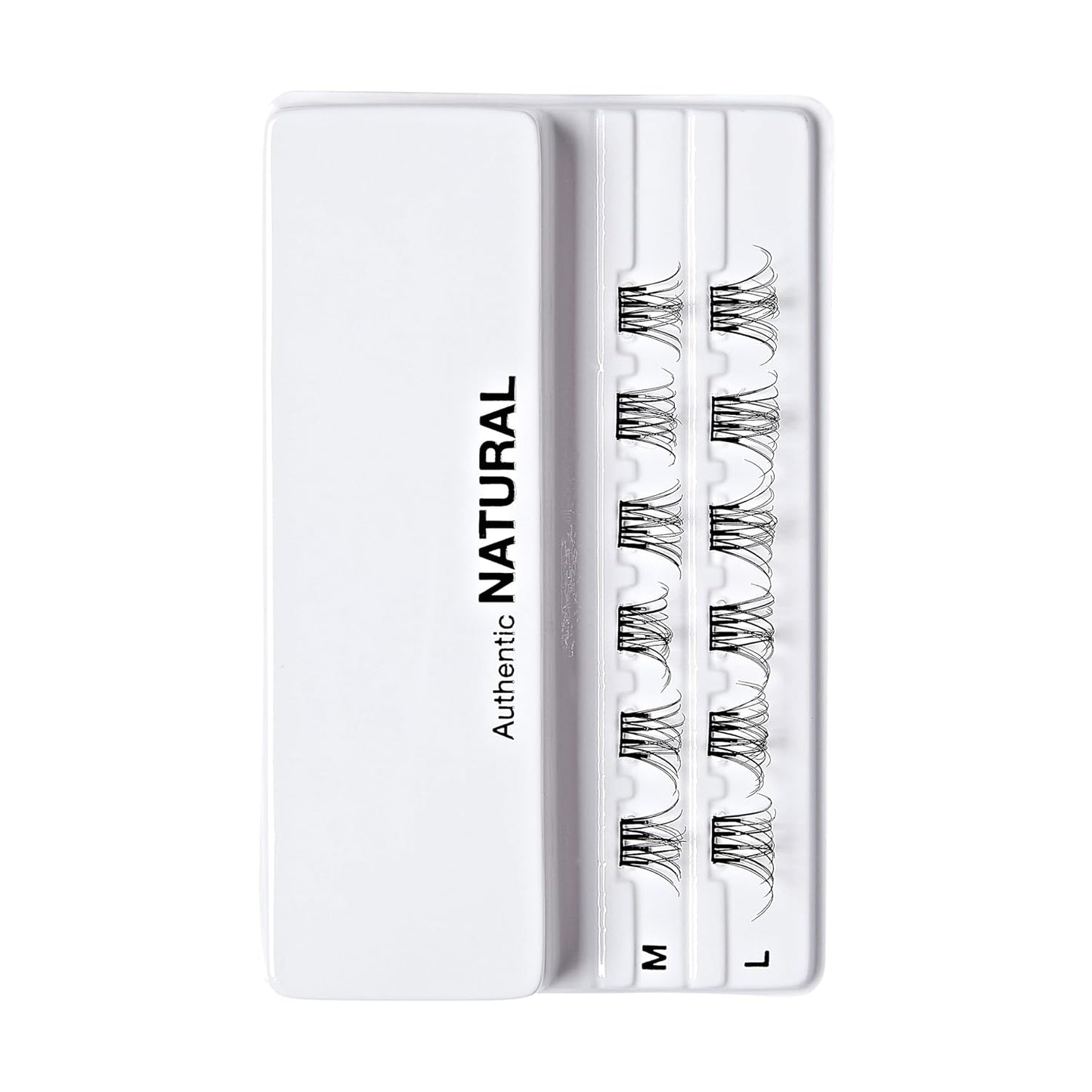 Kiss Impress Falsies Eyelashes - Self-Adhesive Natural Volume Lashes, 12mm-14mm, Black | No Glue, Invisible Band, 12 Clusters
