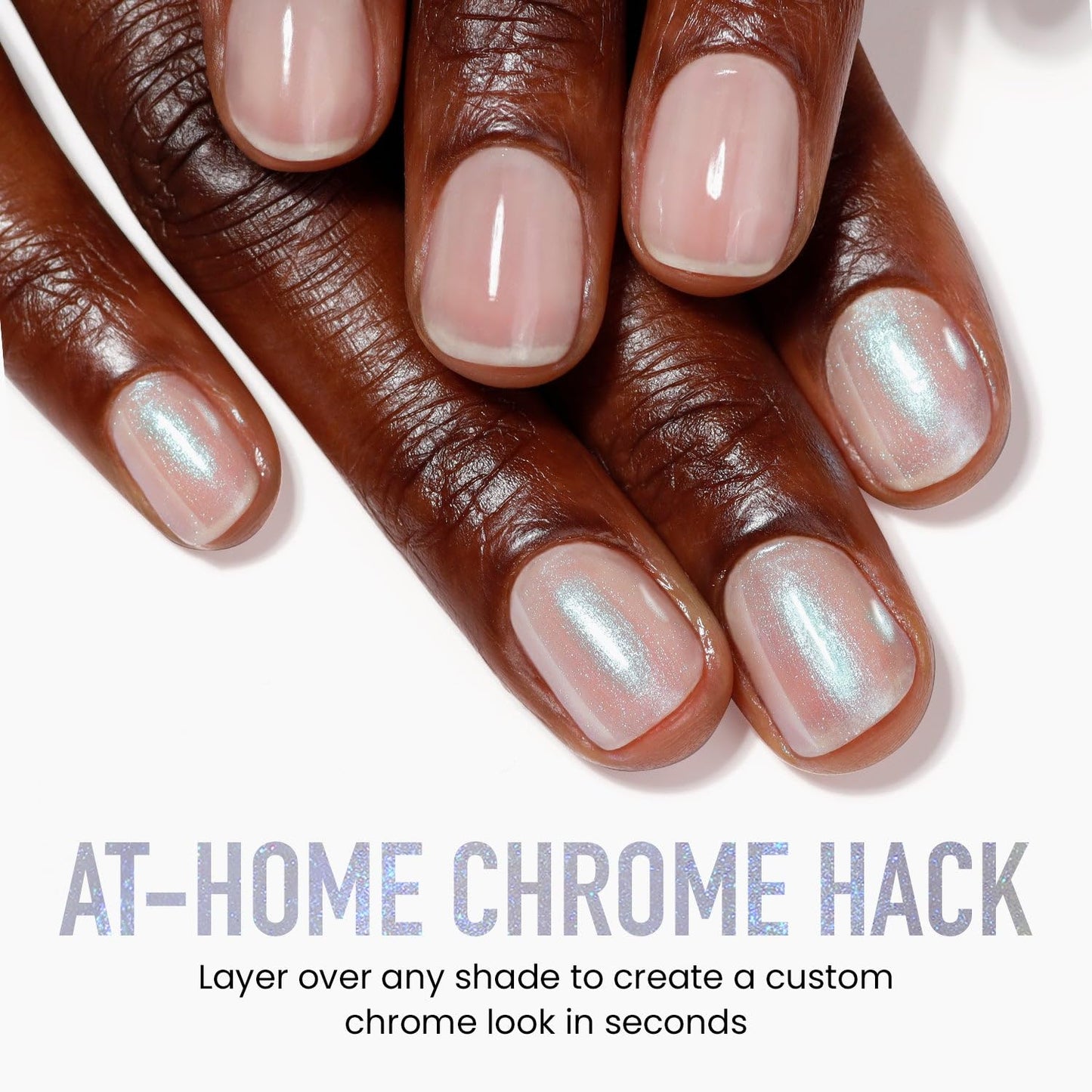 LONDONTOWN Lakur Nail Polish/Topper - Chrome Glaze - Enhanced Color Long Lasting Top Nail Coat Gel-free Shine Nail Look, Aurora Chrome Topper 0.4 oz