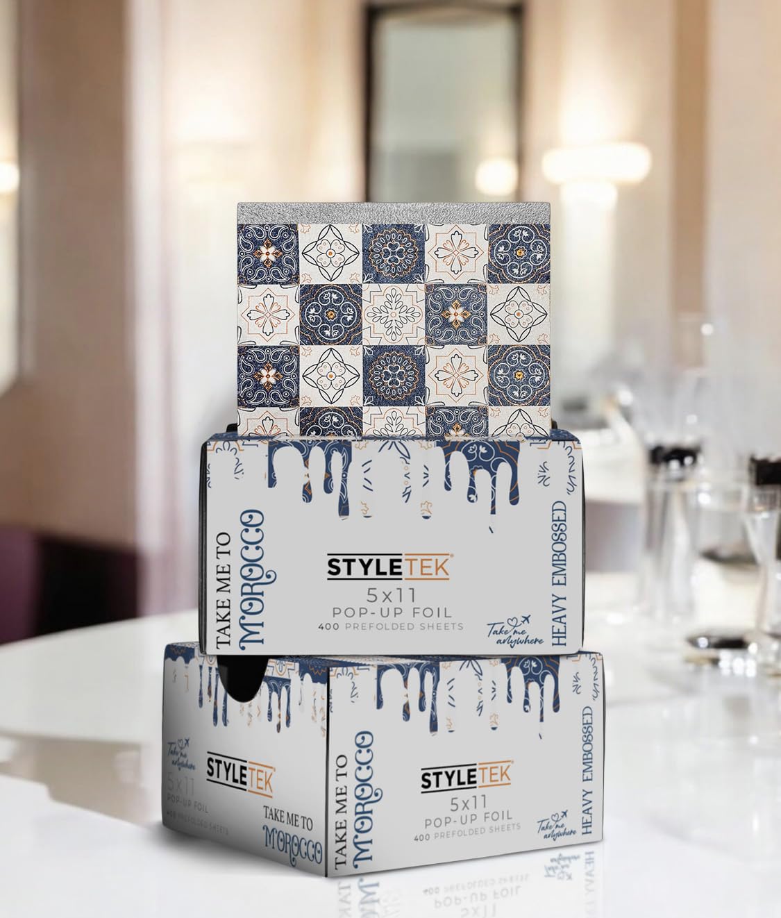 5x11 Pop Up Foil, MOROCCO EDITION, 400 Sheets Per Box, Heavy Emboss, Luxury Salon Foil