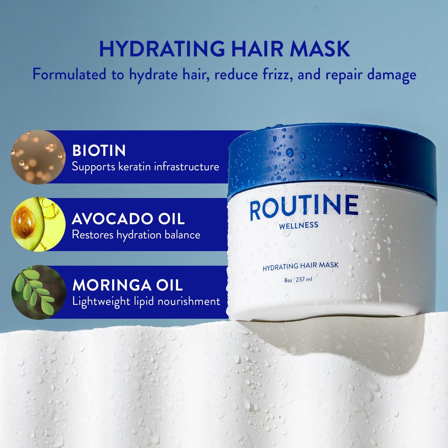 Routine Wellness Hydrating & Conditioning Hair Mask, 8oz, Coconut & Vanilla