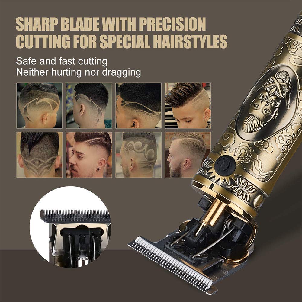 RESUXI Hair Clippers for Men Hair Trimmer for Barbers,Professional Cordless T Blade Trimmer, Beard Edger Liners for Men,Barber Shavers for Hair Cutting,Gold Knight Close-Cutting Hair Machine