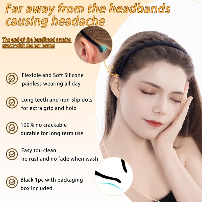 Silicone Headbands for Women - Non-Slip Comb Design | Durable Hair Accessories for Fashion