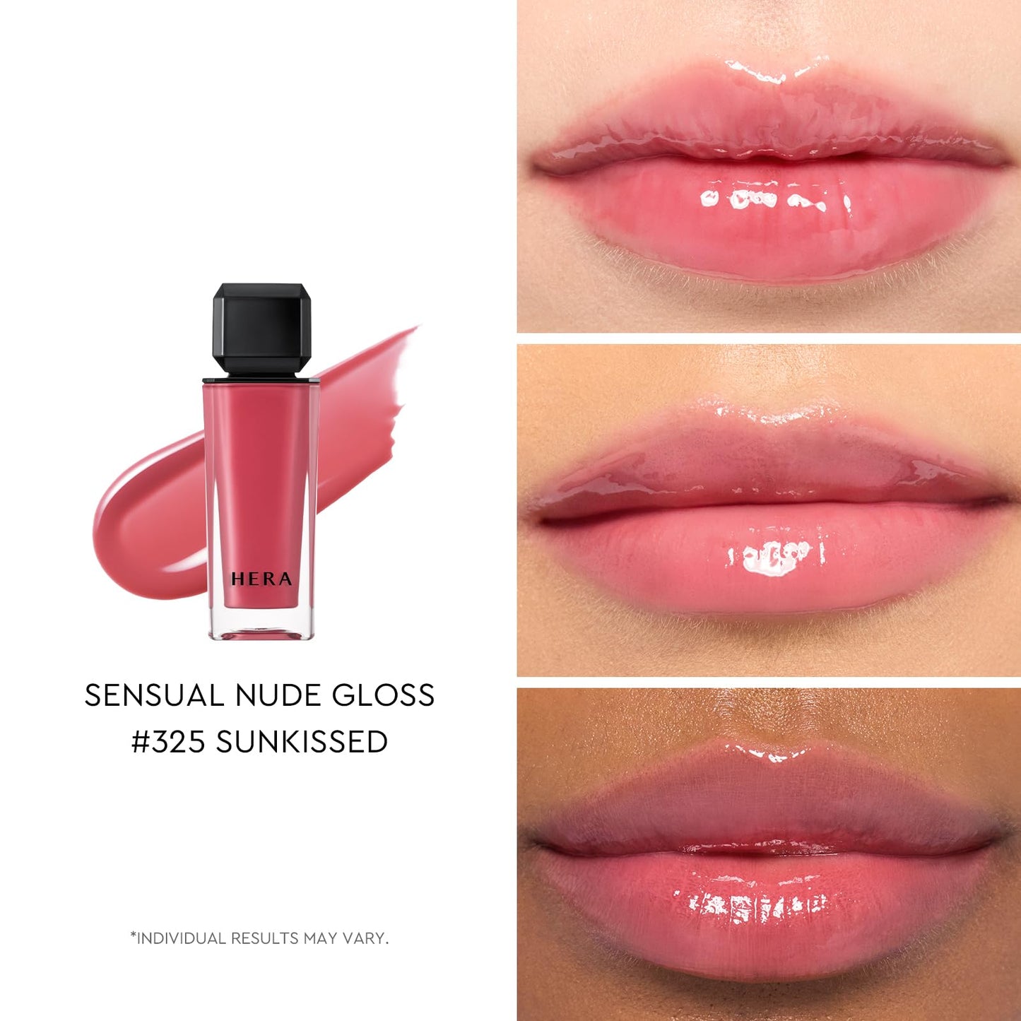 HERA FELIX Picked Sensual Nude Lip Gloss #325 SUNKISSED | Volumizing Sheer & Glossy Finish, Non-sticky, Moisturizing and Hydrating, Korean Makeup, 0.17 oz. (5g)