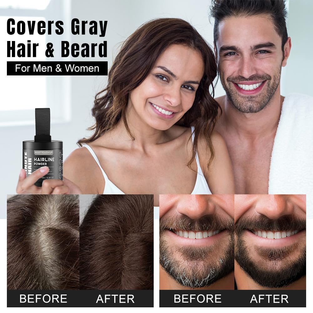 Minute Hairline Powder - Auburn Root Touch Up Hair Color for Gray Coverage | 10g Bald Spot Concealer for Men & Women