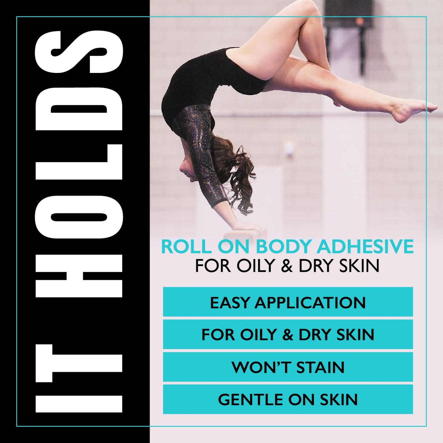 Fabric & Body Adhesive Roll-On Glue - Sweat Resistant Fashion Tape for Skin, Clothing, Lace Wigs | 2oz