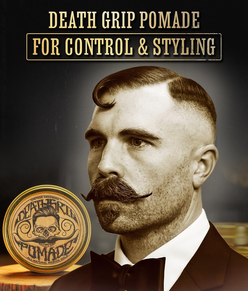 Hair Pomade For Men Grooming Styling Hair or Beard with Beeswax Medium Hold & Shine Like Gel Mousse Cream Or Grease 2 Ounces Natural Handmade in USA Citrus Scented & Essential Oils By Death Grip