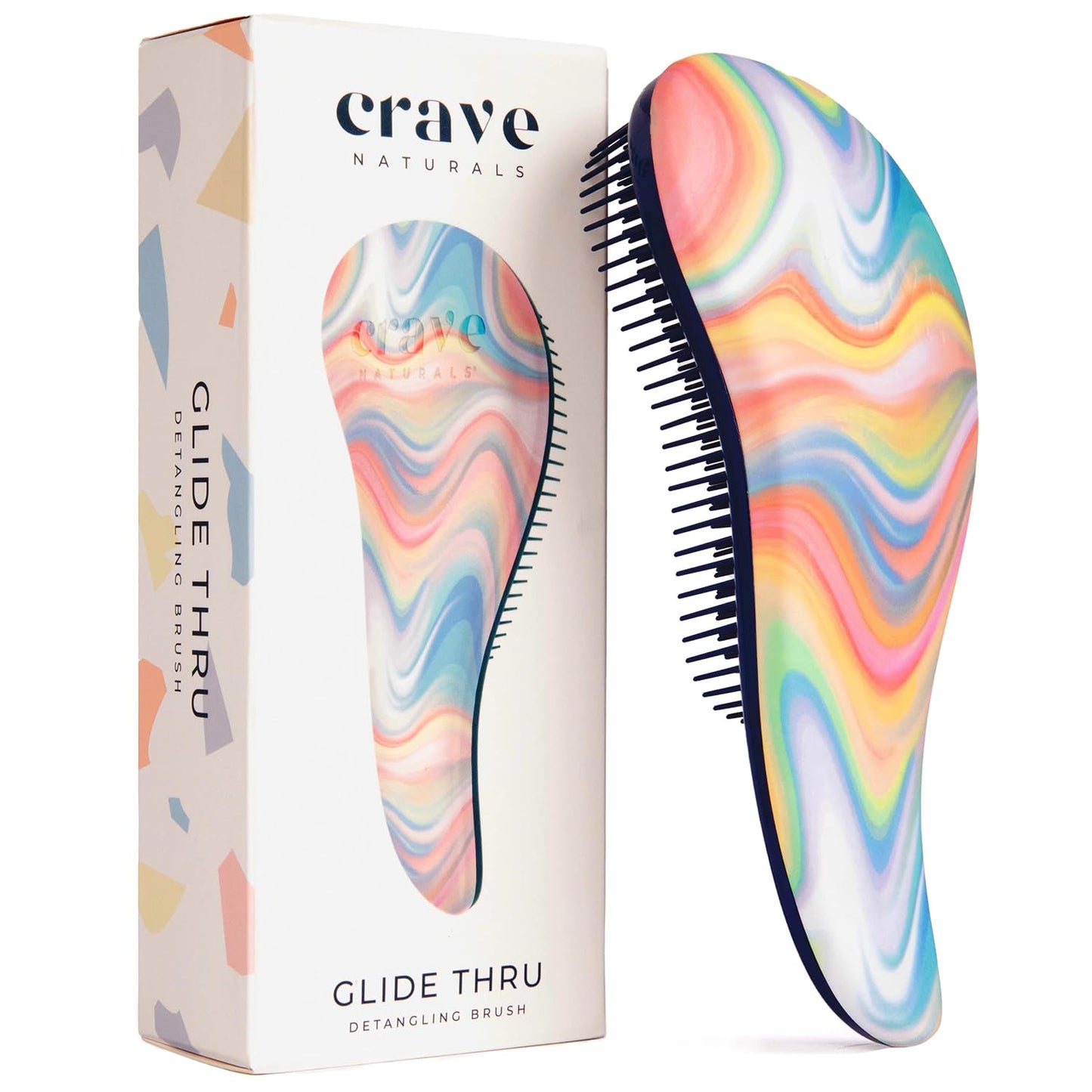 Glide Thru Detangling Hairbrush - Effortlessly Untangles Wet, Dry & Damaged Hair | Gentle Styling Tool for All Ages - 7.5 x 3 in, Turquoise