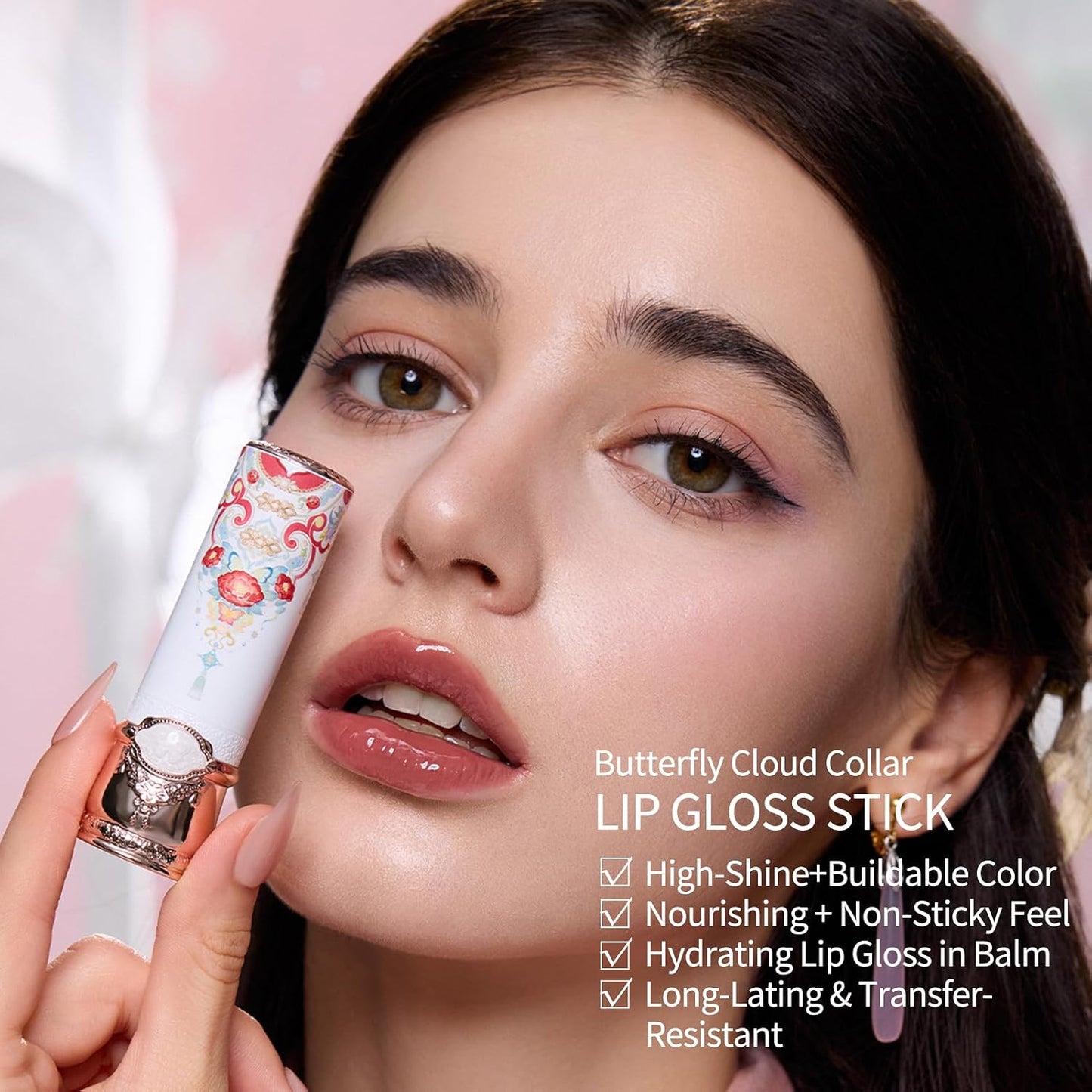 Flower Knows Cream Blush & Lipstick Set | Buildable Dewy Makeup - Blush 04 Rose Ashes & Lipstick C07 Red Bean