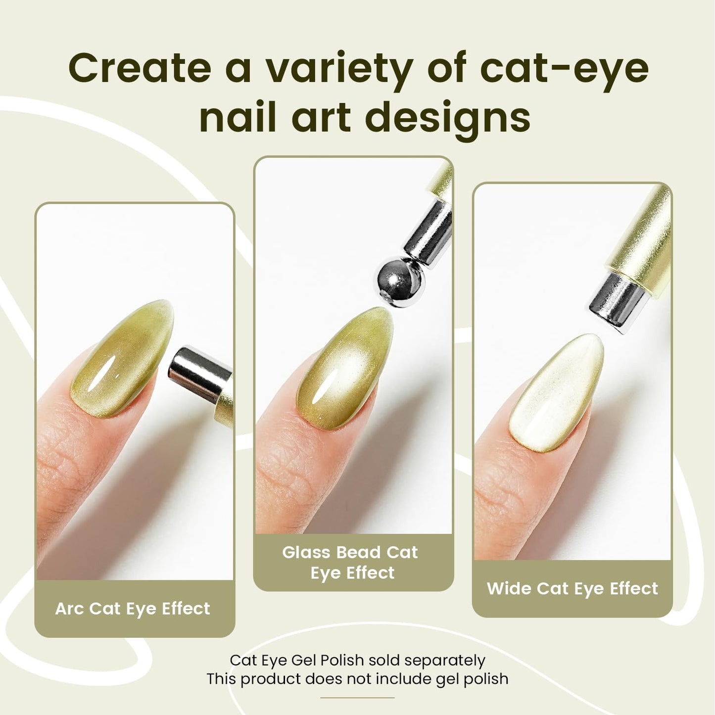 JODSONE 3-in-1 Cat Eye Nail Art Tool - Cylindrical & Ball Magnet Pens for DIY Gel Polish | Multi-Effect Magnet