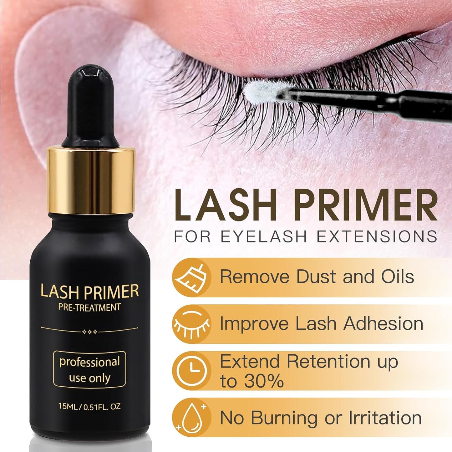 Eyelash Extension Bonder & Primer Kit - Glue Accelerator & Protein Oil Remover | 15ml Each