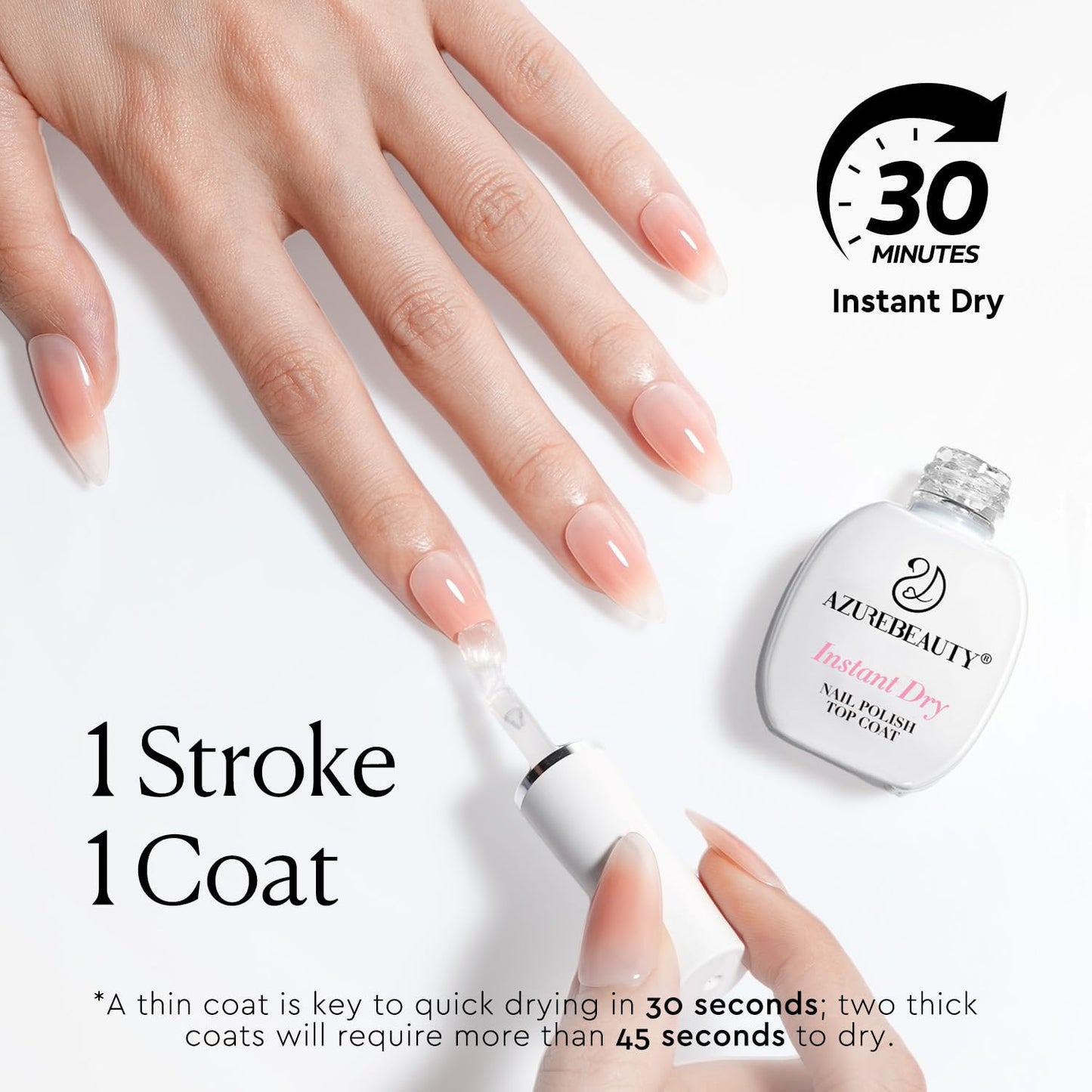 Instant Dry Top Coat for Nail Polish - Quick Dry Clear Finish, High Gloss Shine & Chip Resistant | Perfect for Fast Manicures