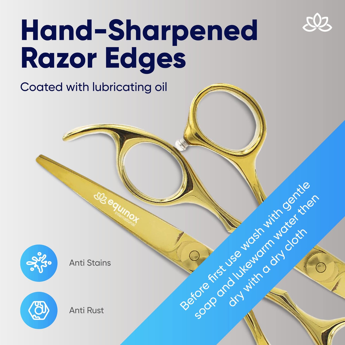 Equinox Razor Edge Series Professional Hair Scissors - 6.5” Premium Japanese Stainless Steel Hair Cutting Scissors, Hair Shears, Hair Razors for Hair Cutting, Barber Accessories & Hair Salon Supplies