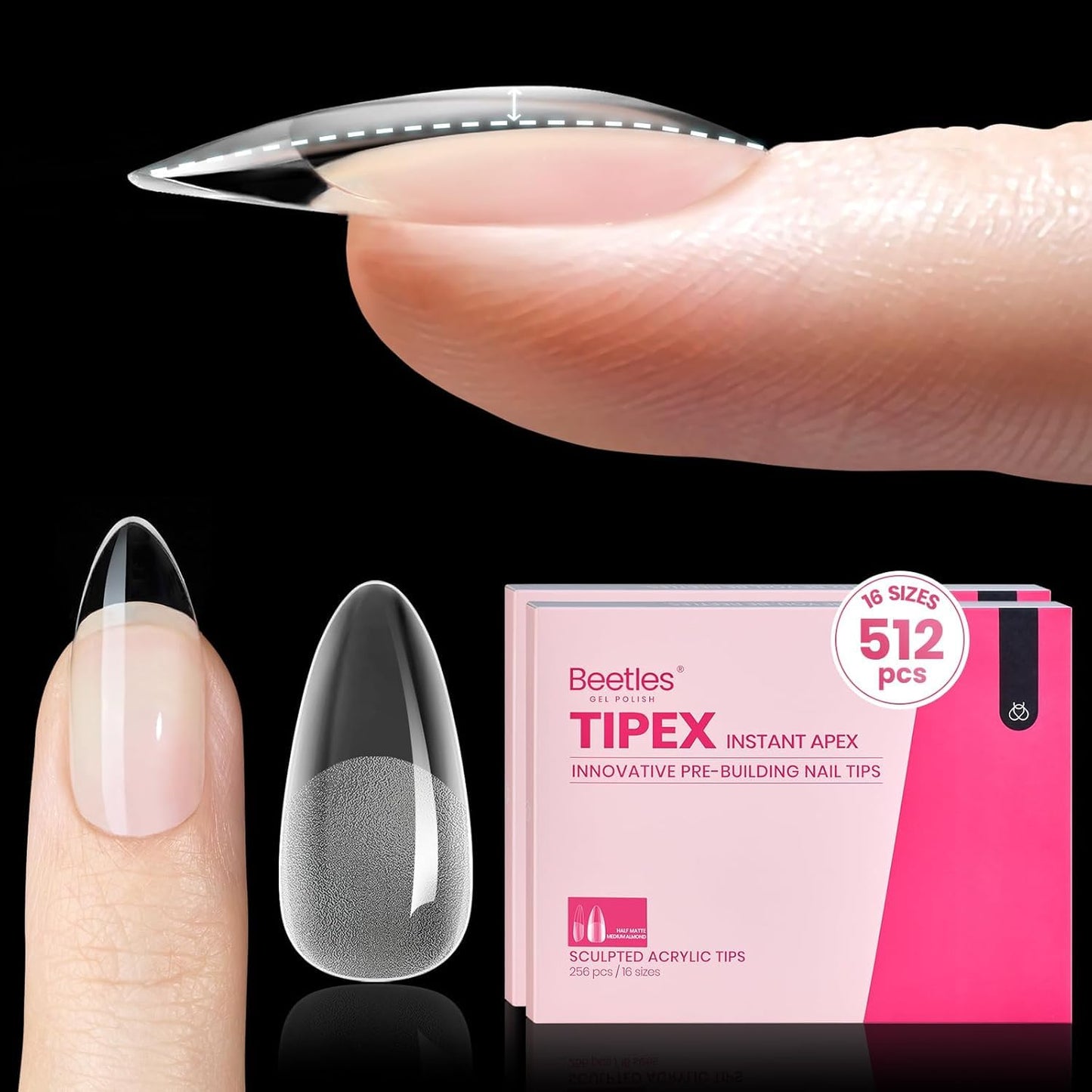 Beetles Nail Glue Gel - Super Strong Hands-Free Adhesive for Tipex Instant Apex Nail Tips | 2 Pcs, 20g