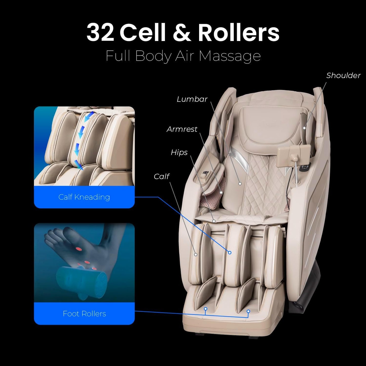 Osaki OS-3D Champ II Massage Chair - 3D SL-Track, Zero Gravity, Lumbar Heating | Brown