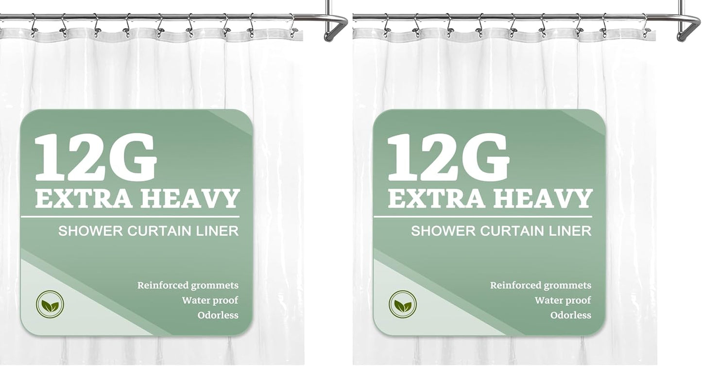 Clear Plastic Shower Liner - Premium Waterproof PEVA Curtain with Rustproof Grommets & 3 Magnets | Standard Size