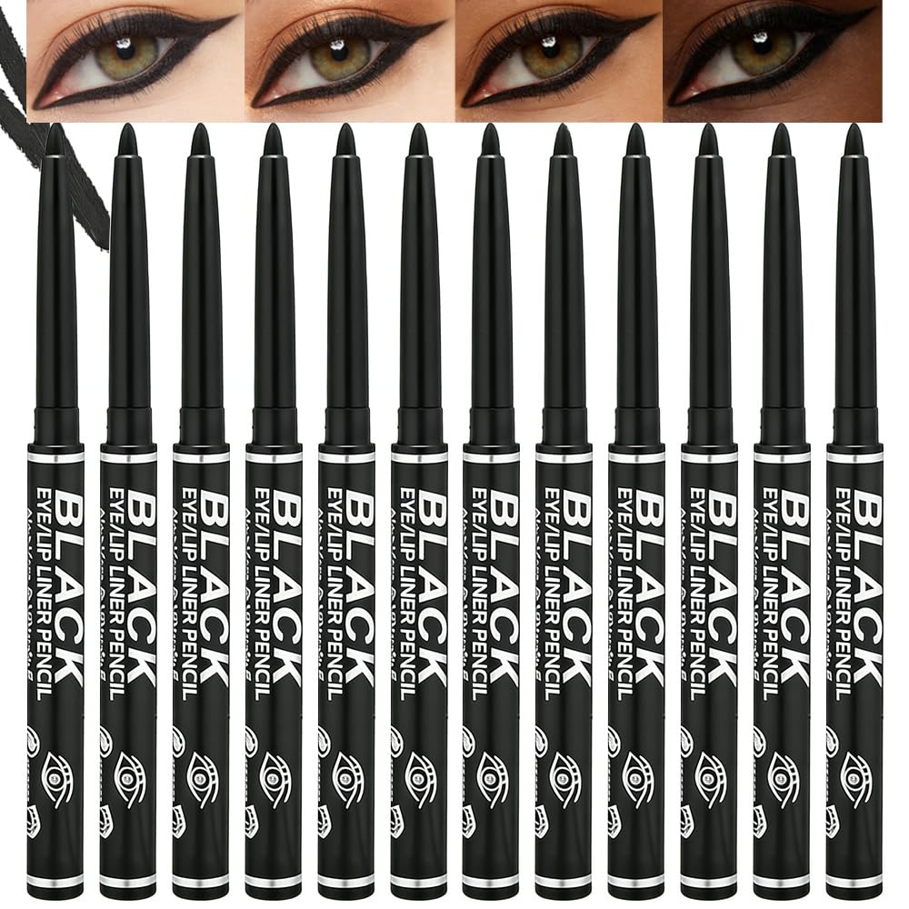 Retractable Creamy Eyeliner & Eyeshadow Sticks - Ultra Pigmented Matte Finish | 4 Pcs in Black, White, Brown, Blue, Purple, Green, Gray