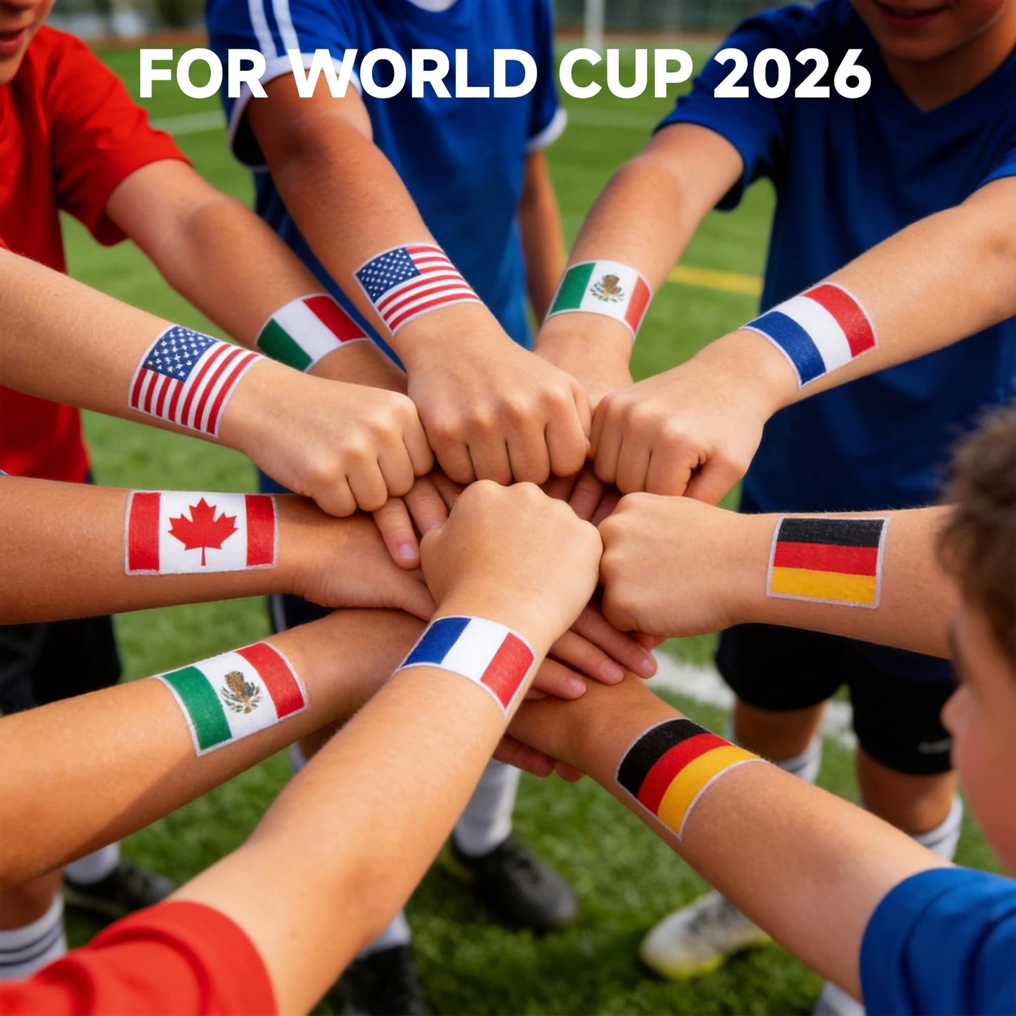 GMLIRTN 50 Pcs for Fan Flag Tattoos for World Cup 2026 - Waterproof Temporary Stickers for Team Pride & Viewing Parties（France）