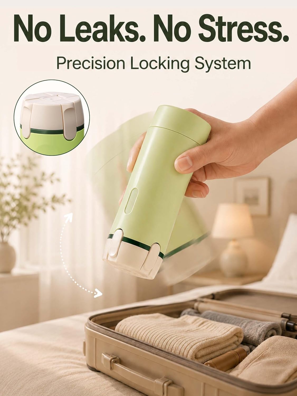 Travel Dispenser Bottle - 4 in 1 TSA Approved Leak Proof Toiletry Containers for Shampoo, Conditioner, Lotion & Skincare | Easy Clean Travel Bottles