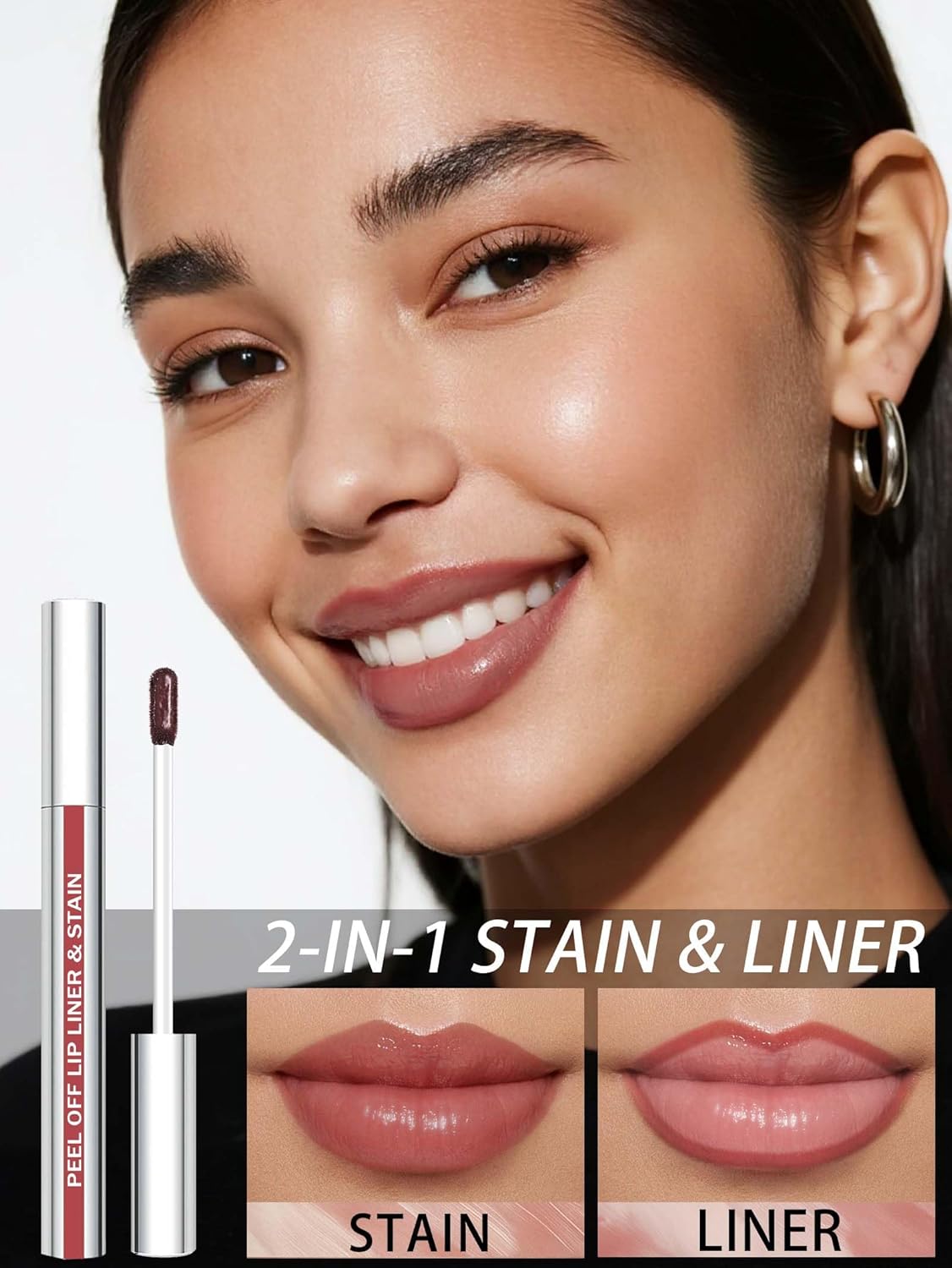 Lip Stain - Long Lasting Matte Lip Tint Tattoo | Waterproof, Highly Pigmented Color in Nude Pink