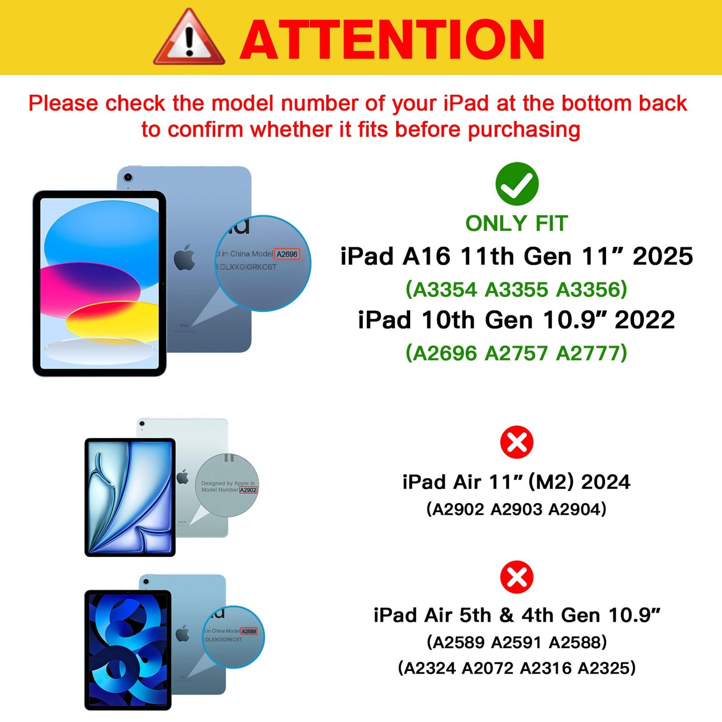 ProCase 2 Pcs Screen Protector for iPad A16 2025 11th 11" /10th 2022 10.9
