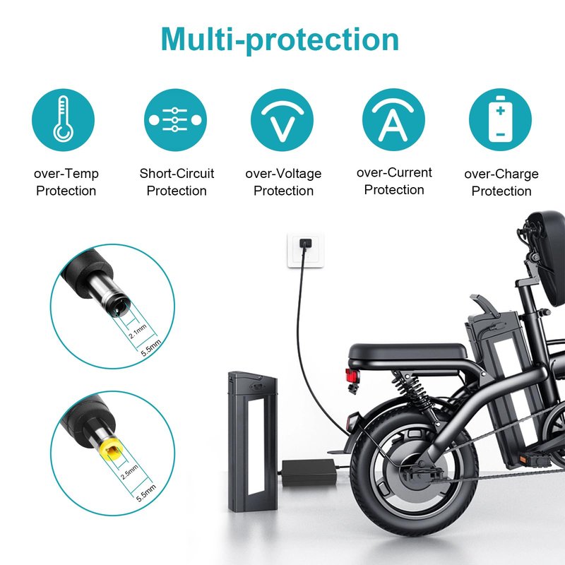 54.6V 2A Electric Charger for 48v Fast and Safe Charging of 13S Li-ion Battery