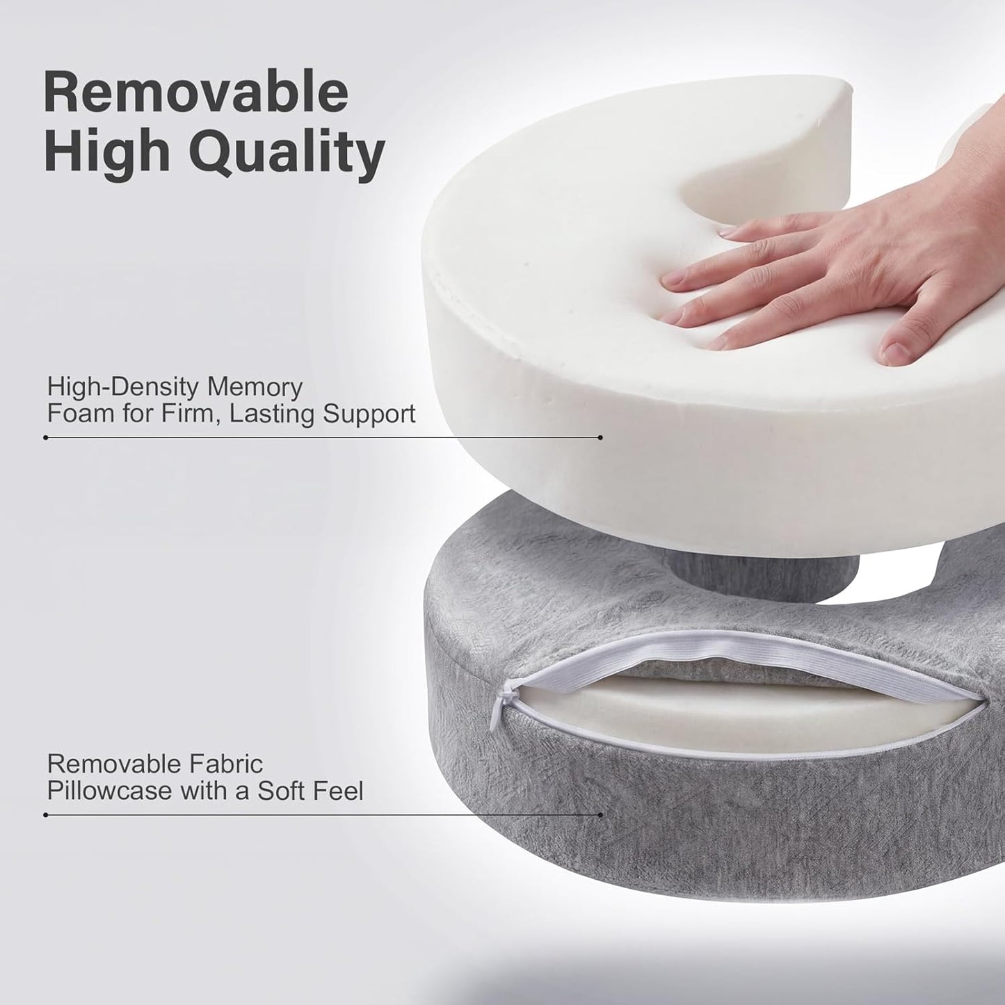 Portable Massage Headrest - Adjustable Face Cradle with Memory Foam for Home Spa | Fits 6-17” Mattresses, Grey
