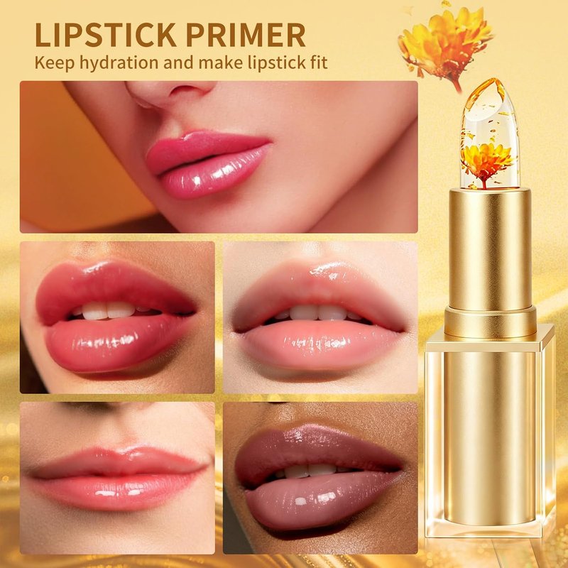 Color Changing Lipstick - Daisy Flower Jelly Tinted Lip Balm, Temperature Adjusting, Moisturizing & Long Lasting | Transferproof Gloss