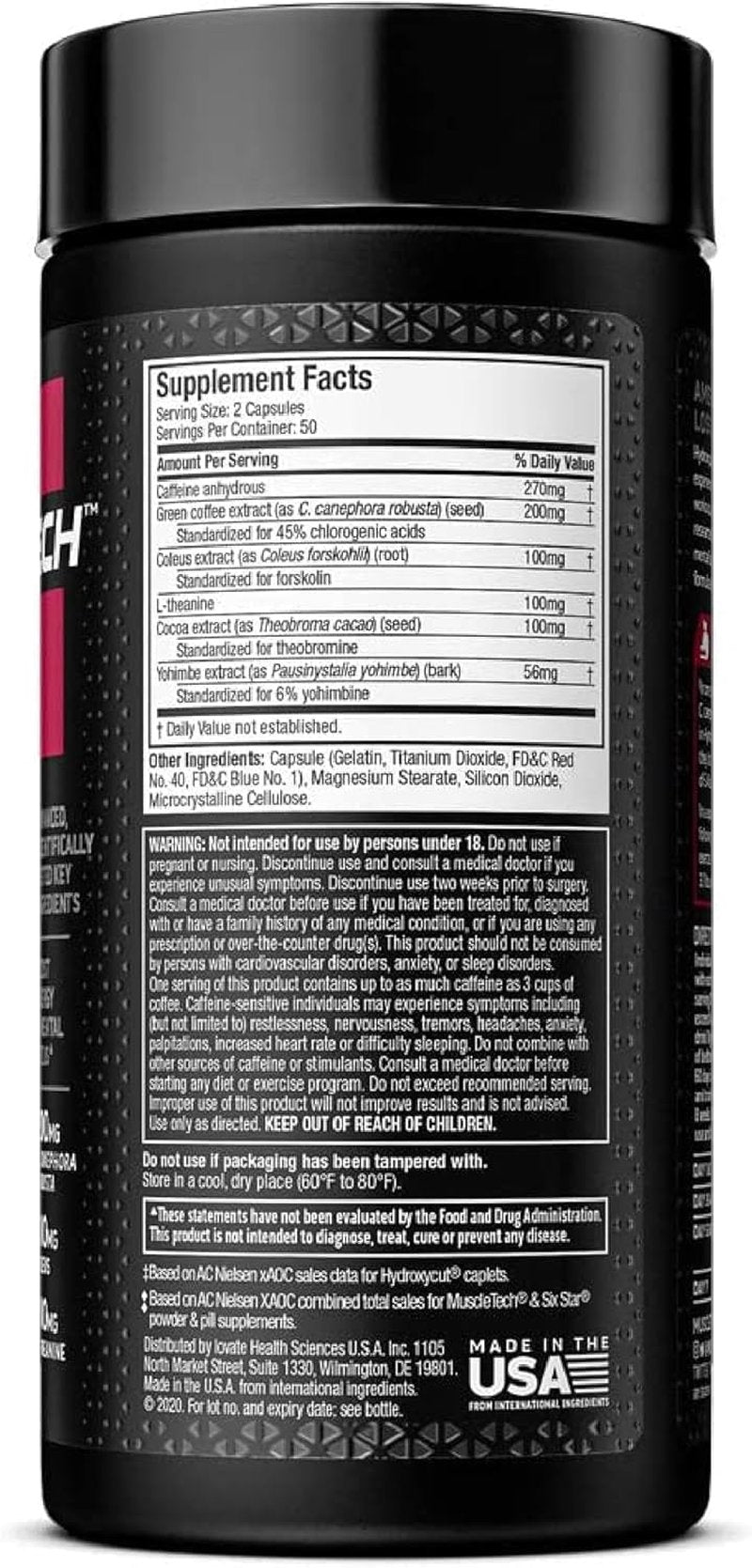 Hydroxycut Hardcore Elite - Energy & Metabolism Support for Men & Women - 270 mg Caffeine Anhydrous & 200 mg Green Coffee Extract - Rapid Release Capsules - 100 Count Each - 2 Pack