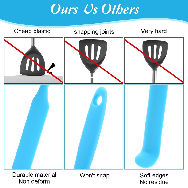 24 Pcs Silicone Jar Spatula Set Heat Resistant Silicone Jar Spatula Flexible Non Stick Jam Spatula with Long Handle Mixing Batter Scraper for Butter Cake Cream Icing Cooking Kitchen Baking