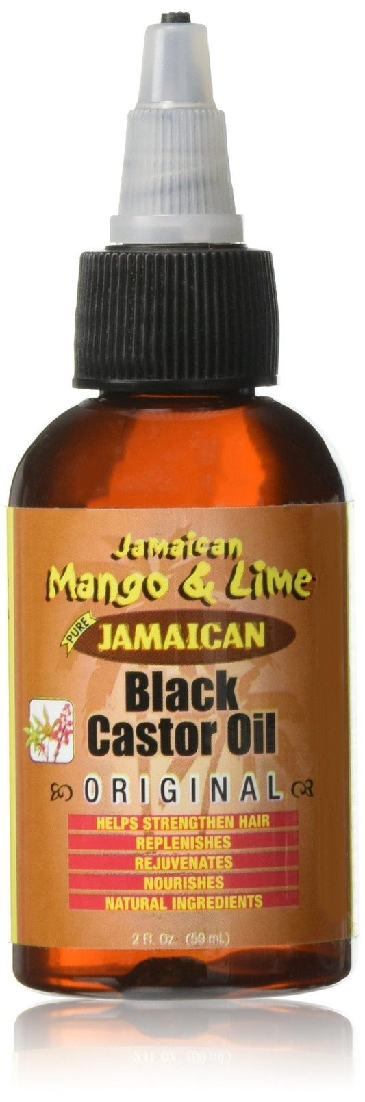Jamaican Mango & Lime Black Castor Oil Original – Strength & Shine – Lightweight Hair & Scalp Oil for Locs, Braids, Twists & Natural Hair – (2 fl oz, Pack of 1)