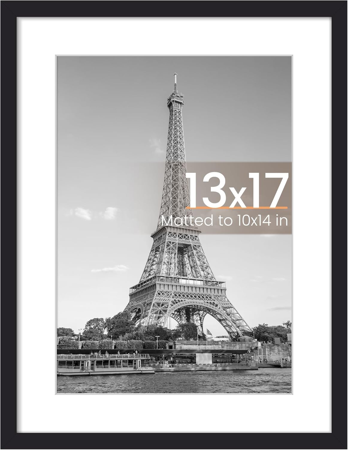 Upsimples 11x14 Picture Frame - Display 8x10 Photos with Mat or 11x14 Without Mat | Black Wall Hanging Frame