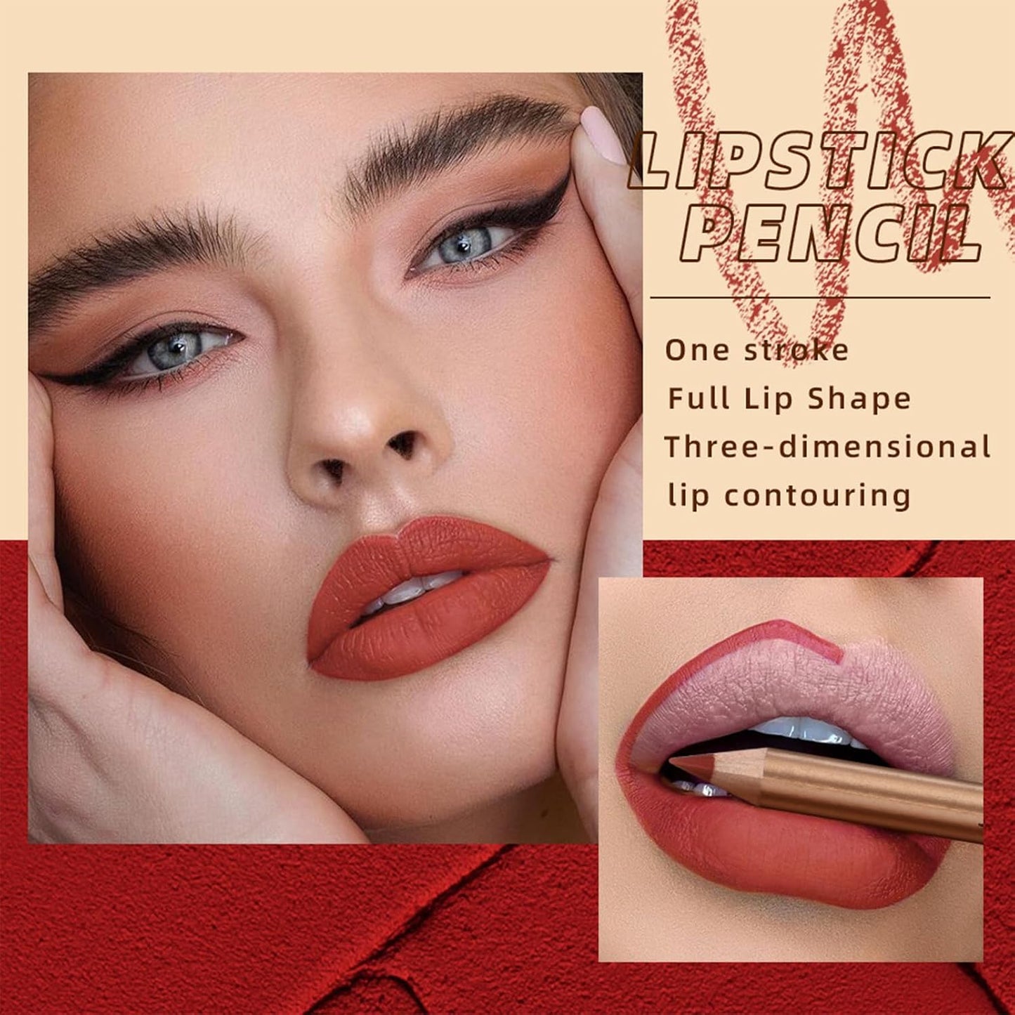 Matte Lip Liner Set - 12PCS Waterproof, High Pigmented Creamy Pencils | Long Lasting, Non-Fading for Women