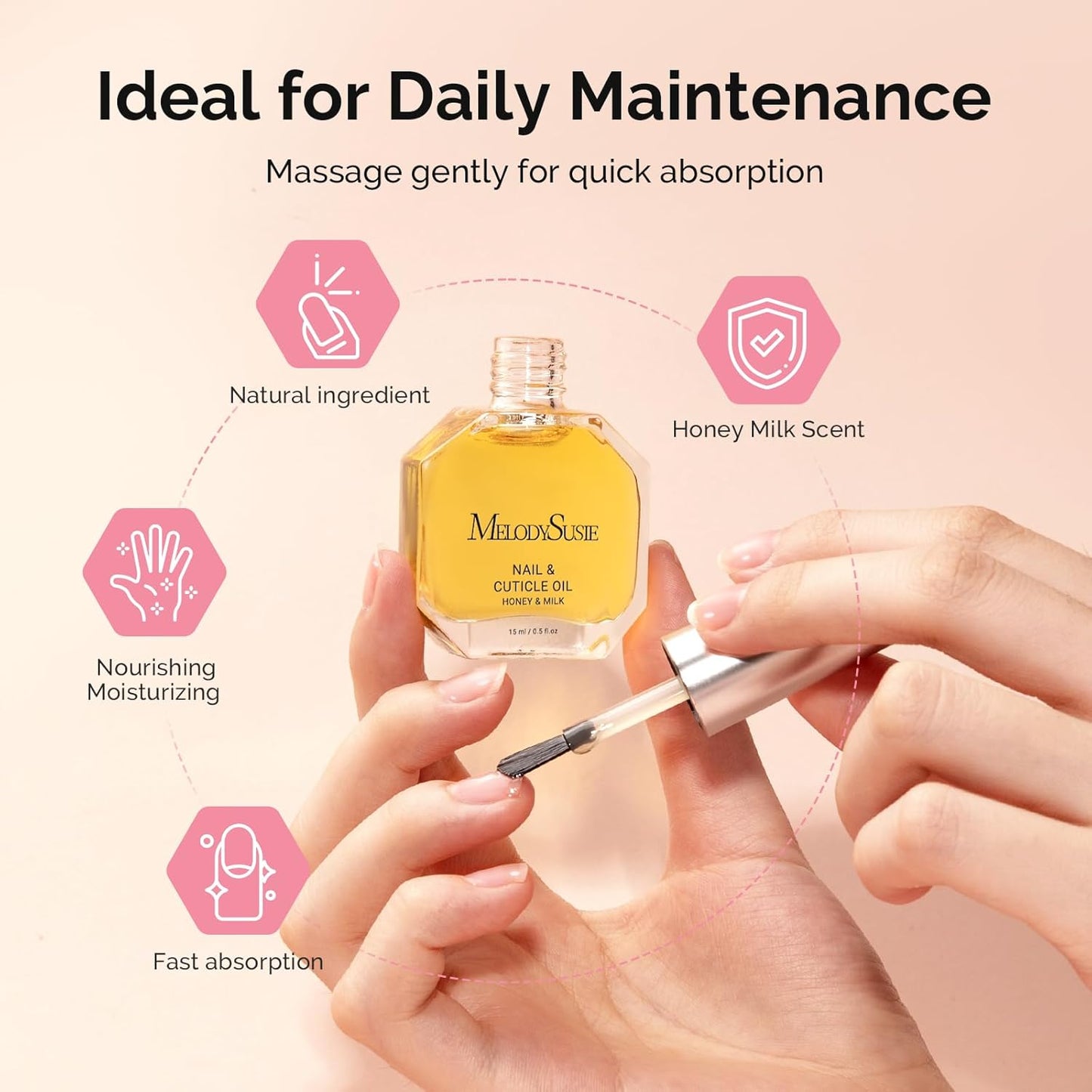 MelodySusie Cuticle Remover Kit - 60g Cream, 15ml Oil, Nipper & File | Essential Nail Care Set