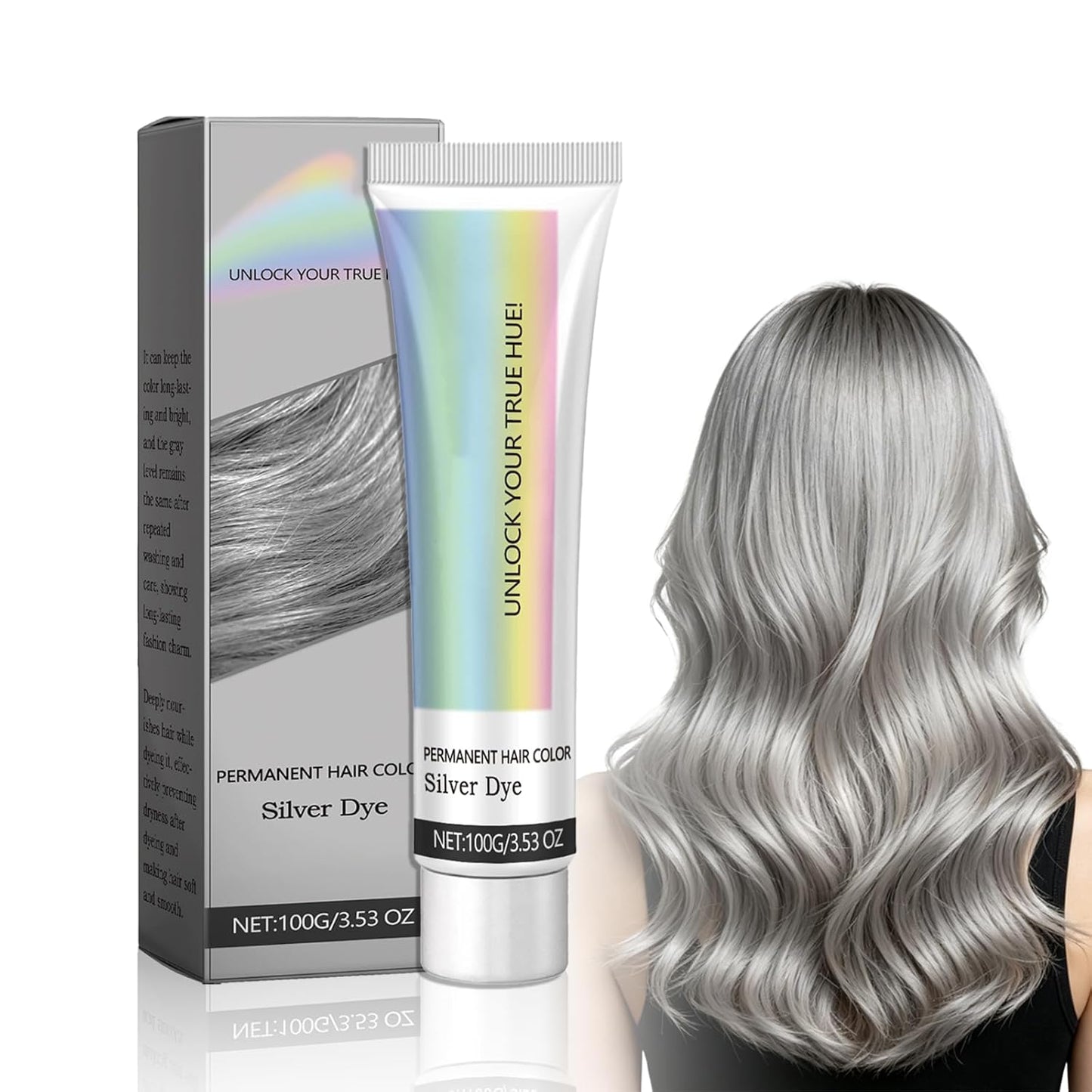 Silver Hair Dye - Nourishing Silver Gray Color for Lightened Hair | 3.53 Fl Oz (3pcs)